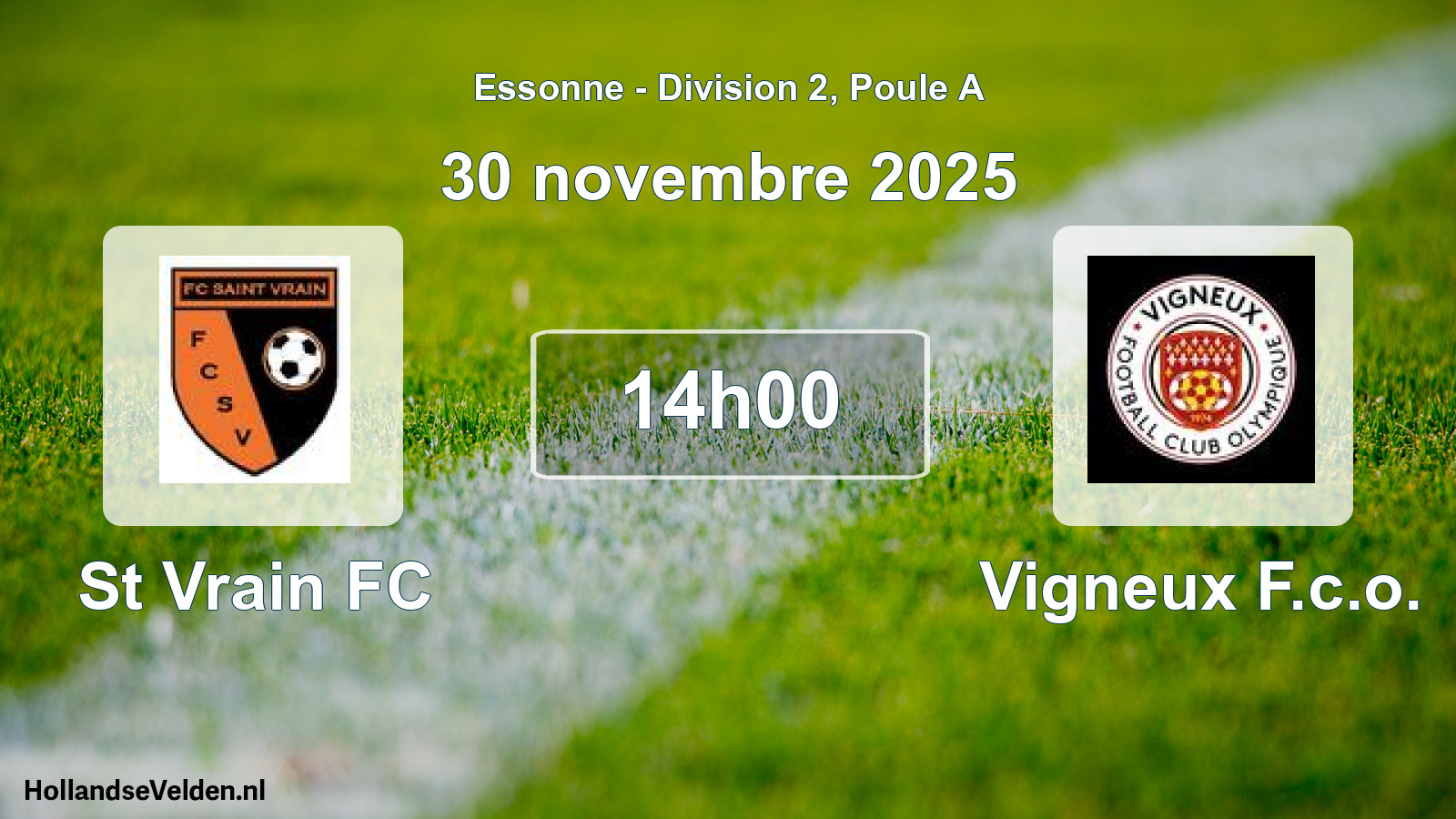 Geplande wedstrijd: St Vrain FC - Vigneux F.c.o. (30 november 2025)