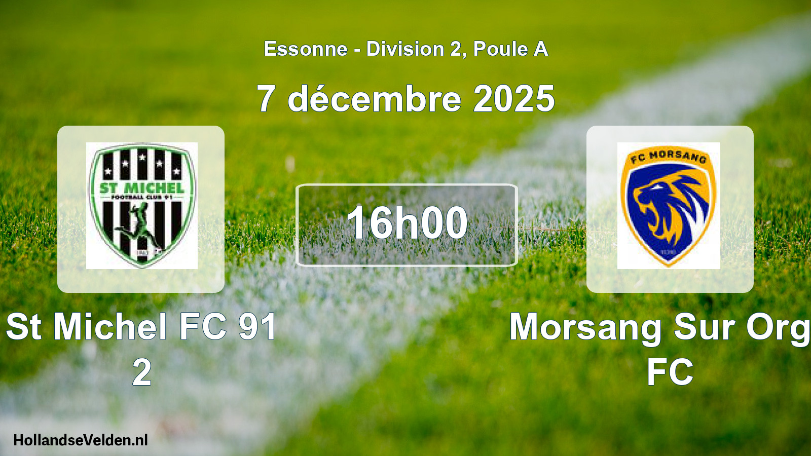 Match programmé: St Michel FC 91 2 - Morsang Sur Orge FC (7 décembre 2025)