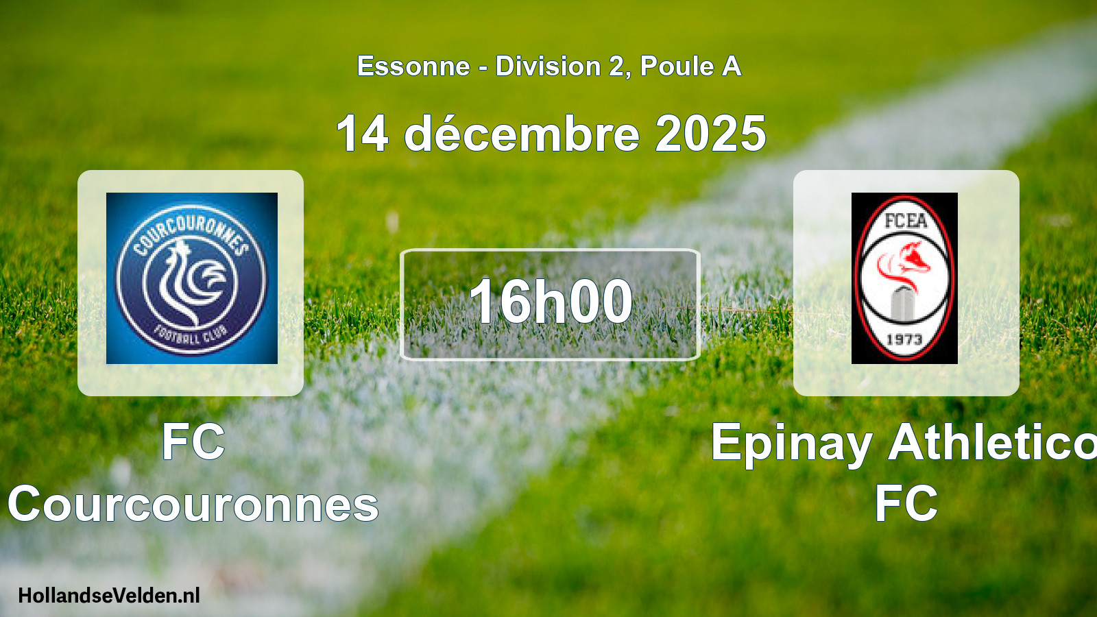 Match programmé: FC Courcouronnes - Epinay Athletico FC (14 décembre 2025)