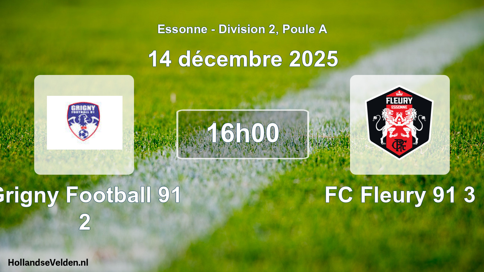 Geplande wedstrijd: Grigny Football 91 2 - FC Fleury 91 3 (14 december 2025)