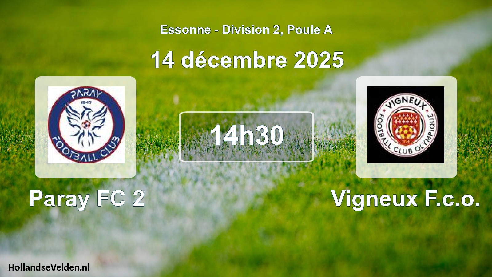 Geplande wedstrijd: Paray FC 2 - Vigneux F.c.o. (14 december 2025)