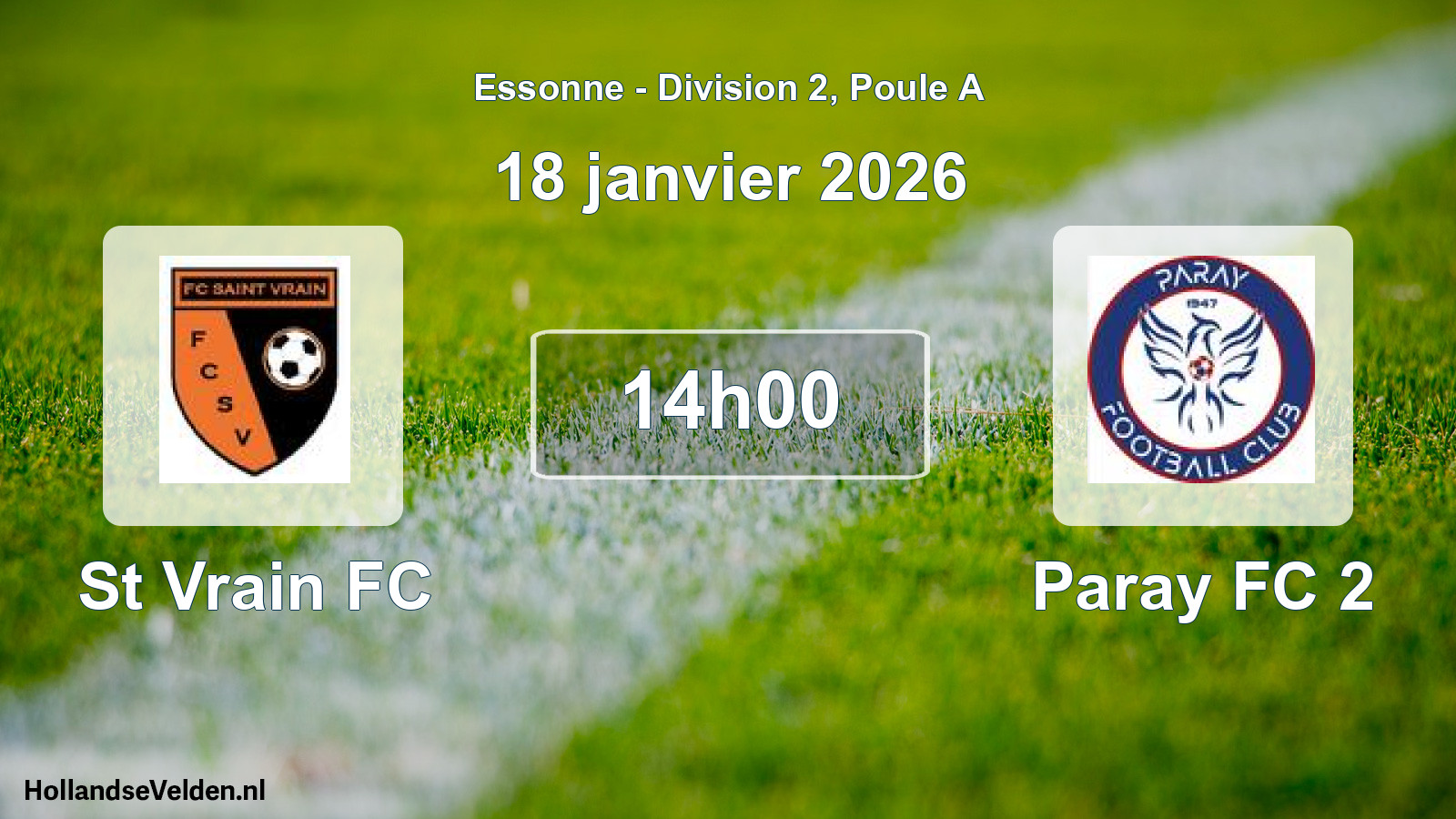 Geplande wedstrijd: St Vrain FC - Paray FC 2 (18 januari 2026)