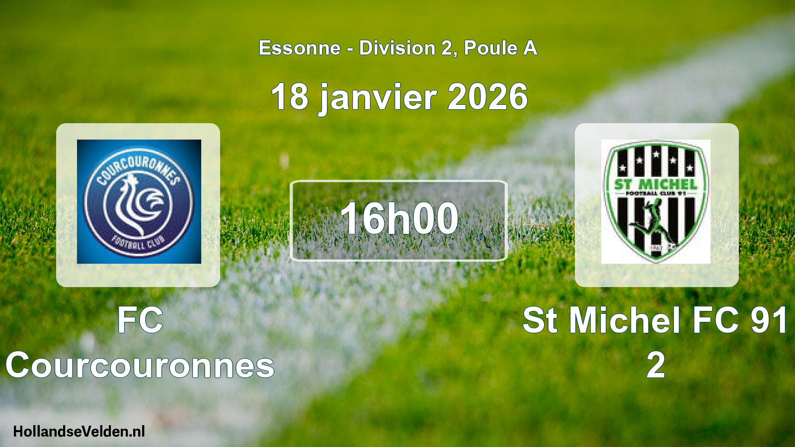 Scheduled Match: FC Courcouronnes - St Michel FC 91 2 (18 January 2026)