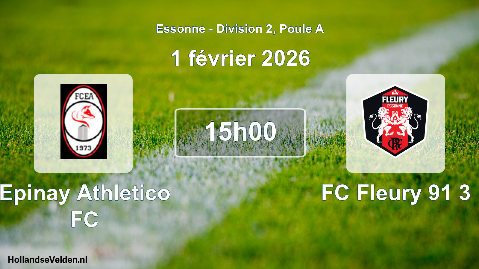 Match programmé: Epinay Athletico FC - FC Fleury 91 3 (1 février 2026)