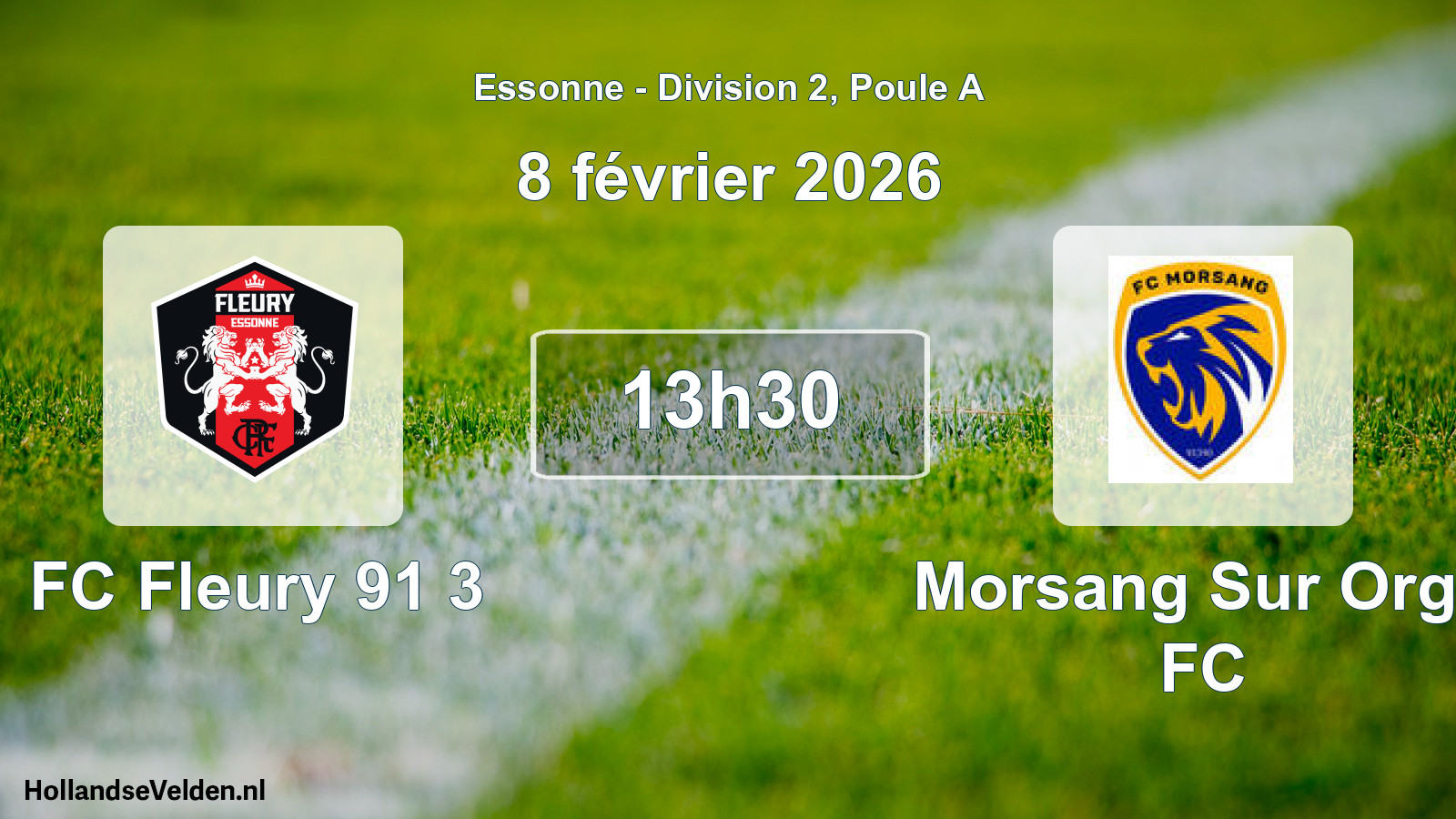 Match programmé: FC Fleury 91 3 - Morsang Sur Orge FC (8 février 2026)