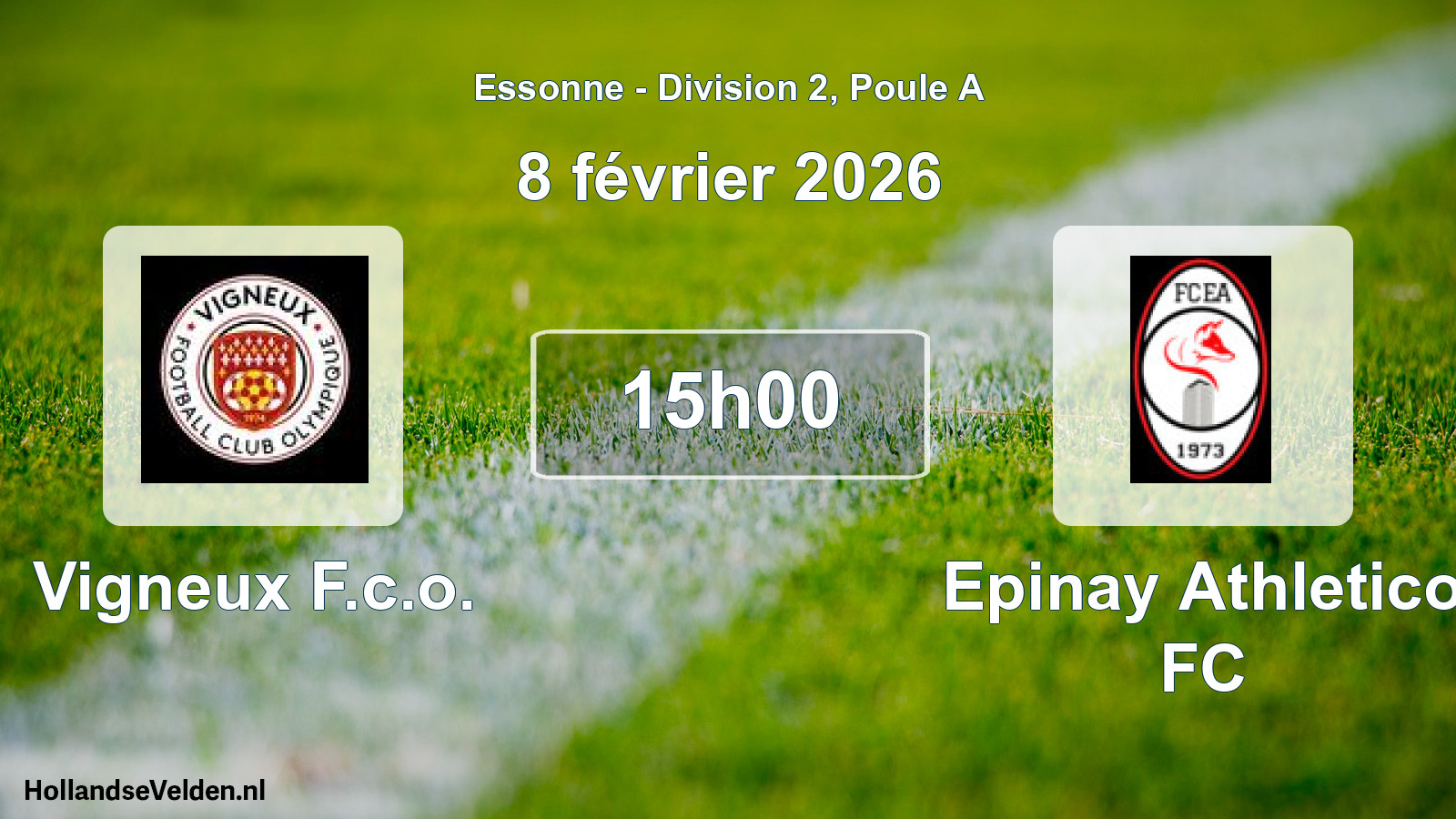 Match programmé: Vigneux F.c.o. - Epinay Athletico FC (8 février 2026)
