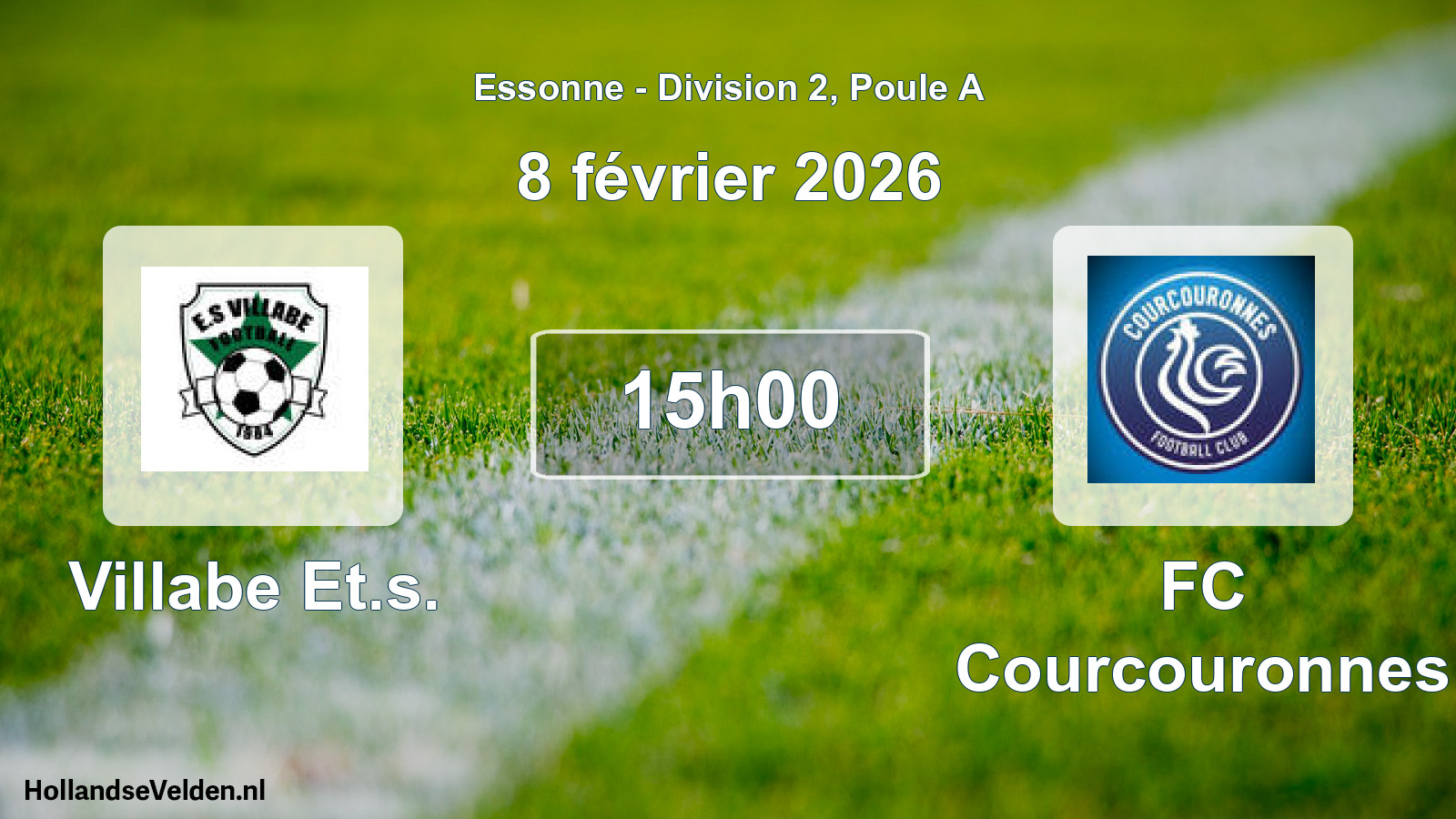 Match programmé: Villabe Et.s. - FC Courcouronnes (8 février 2026)