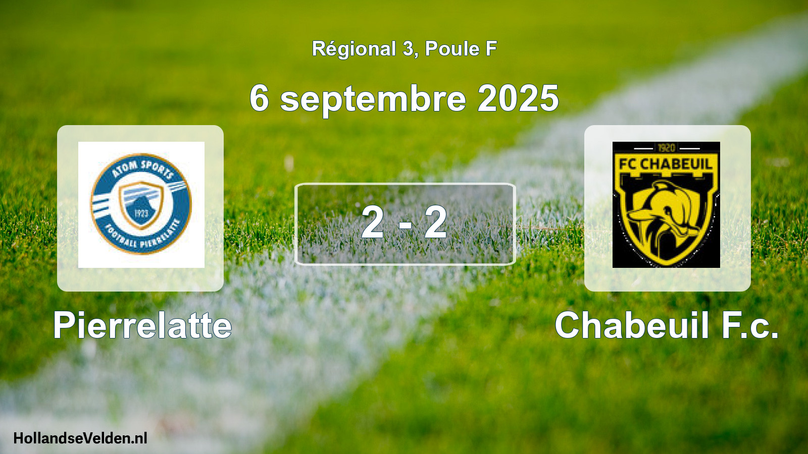 Gespeelde wedstrijd: Pierrelatte - Chabeuil F.c. 2 - 2 (6 septembre 2025)