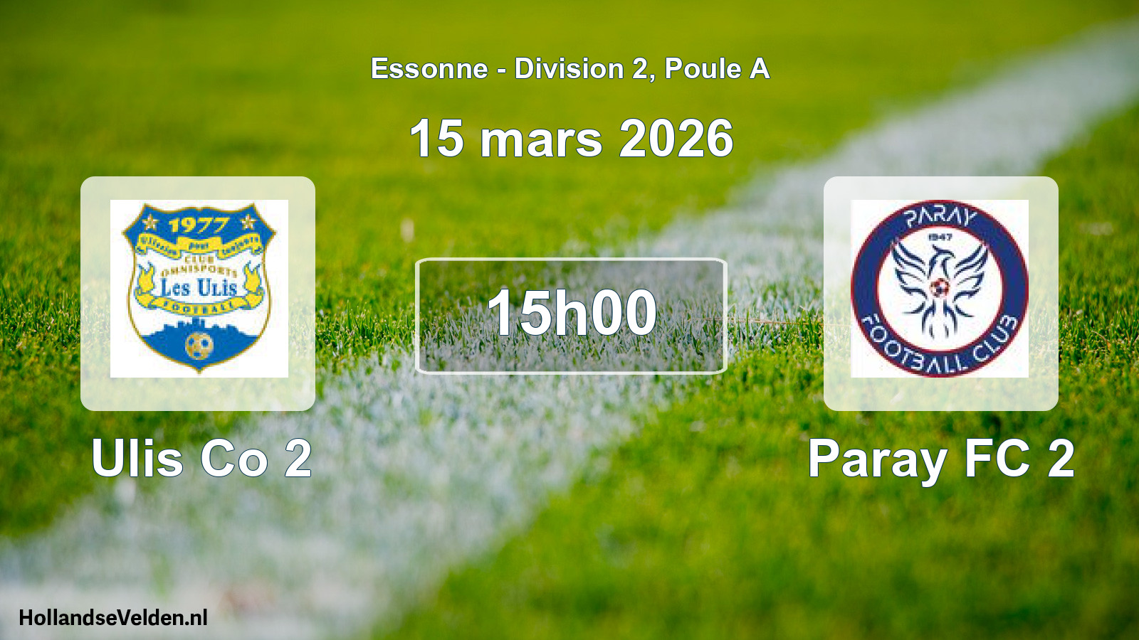 Scheduled Match: Ulis Co 2 - Paray FC 2 (15 March 2026)