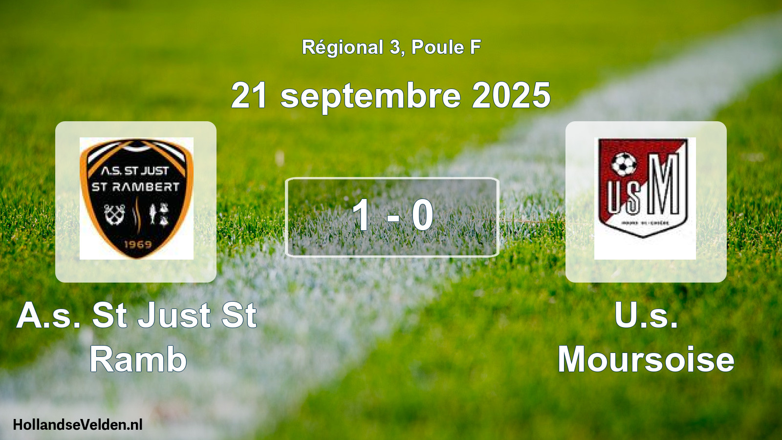 Gespeelde wedstrijd: A.s. St Just St Ramb - U.s. Moursoise 1 - 0 (21 september 2025)