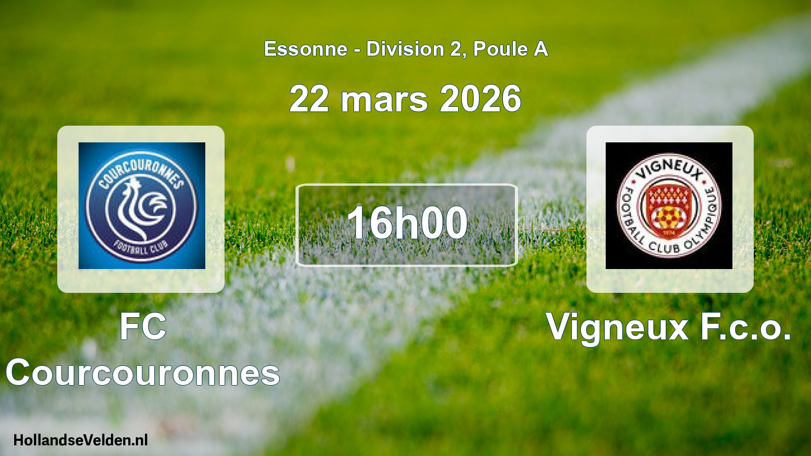 Geplande wedstrijd: FC Courcouronnes - Vigneux F.c.o. (22 maart 2026)