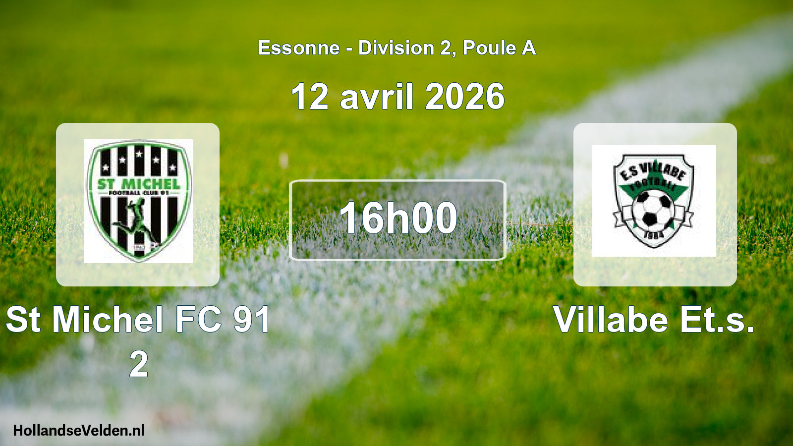 Geplande wedstrijd: St Michel FC 91 2 - Villabe Et.s. (12 april 2026)