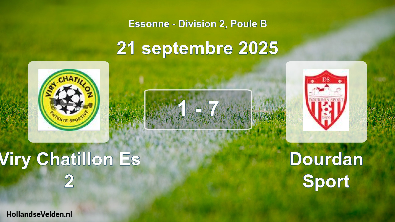 Gespeelde wedstrijd: Viry Chatillon Es 2 - Dourdan Sport 1 - 7 (21 september 2025)
