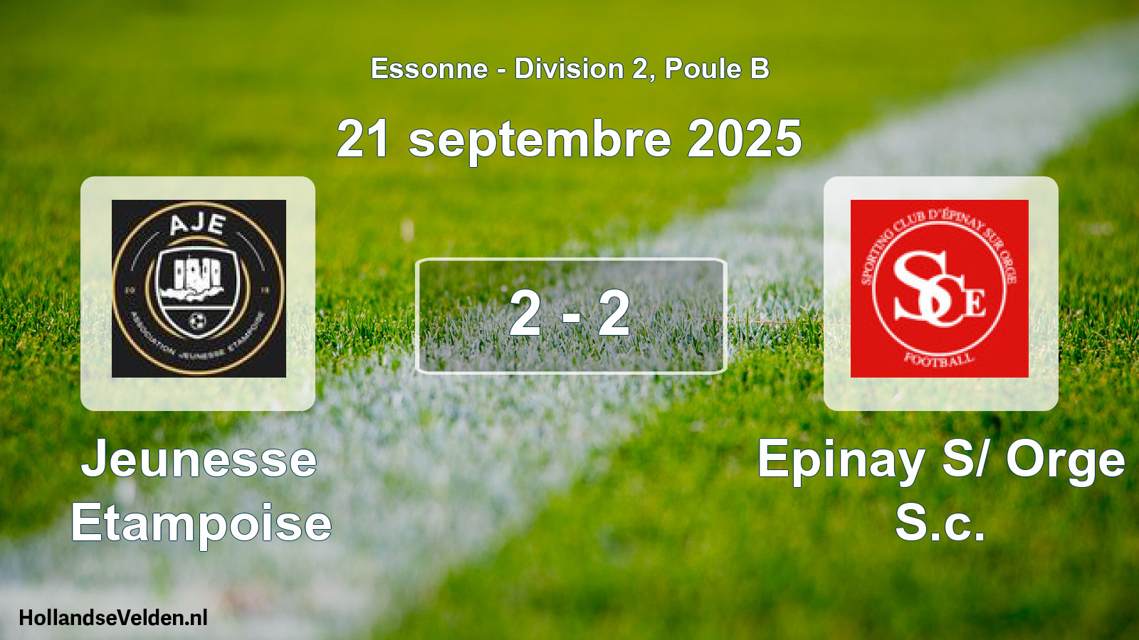 Match joué: Jeunesse Etampoise - Epinay S/ Orge S.c. 2 - 2 (21 septembre 2025)