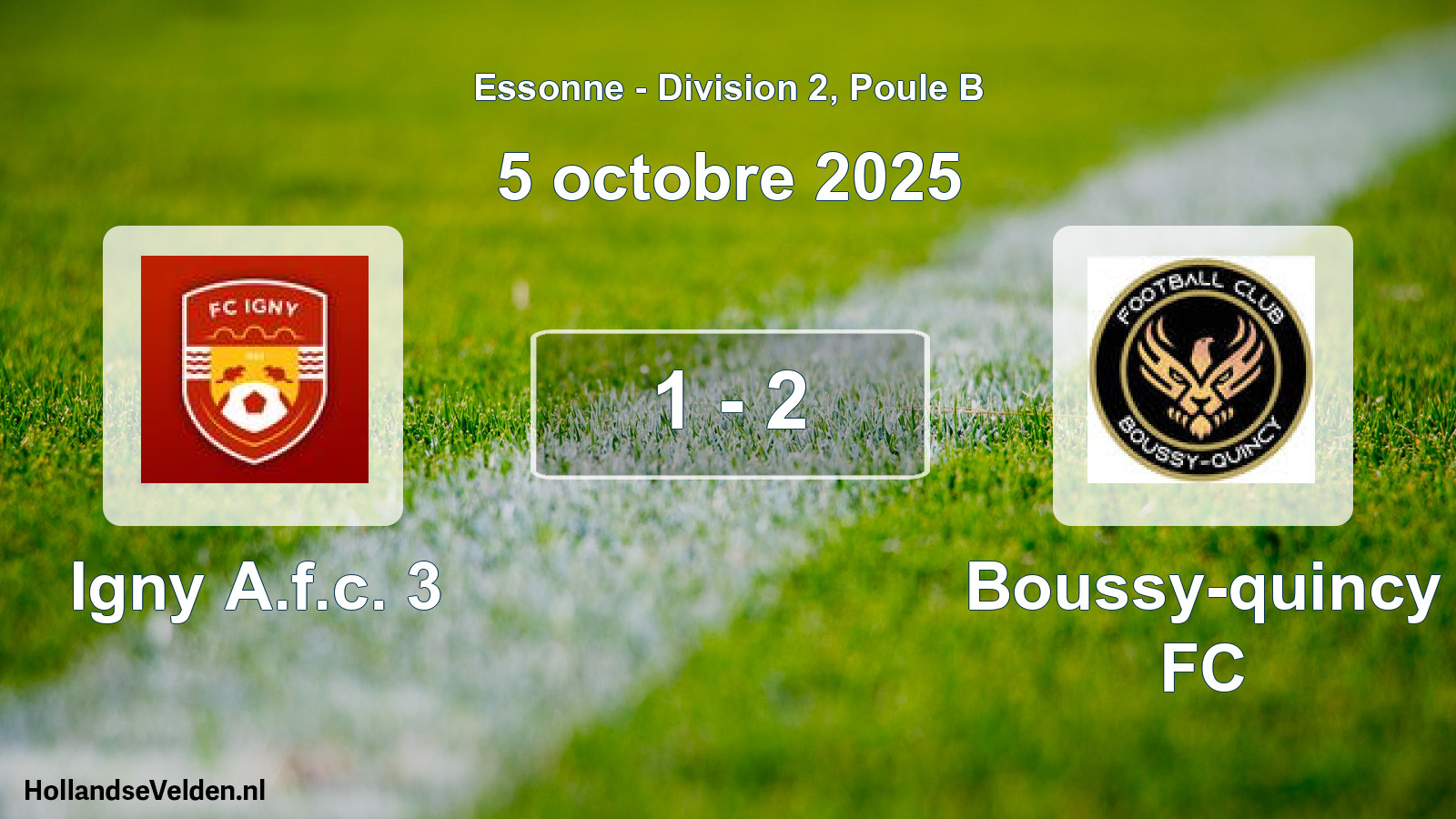 Match joué: Igny A.f.c. 3 - Boussy-quincy FC 1 - 2 (5 octobre 2025)