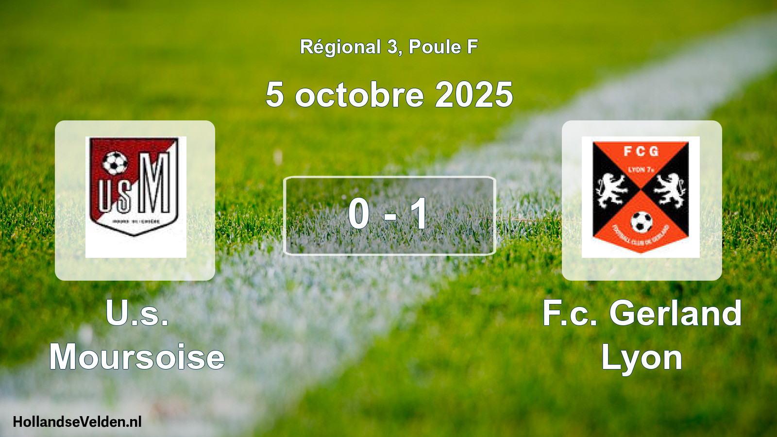 Total number of matches played: U.s. Moursoise - F.c. Gerland Lyon 0 - 1 (5 October 2025)