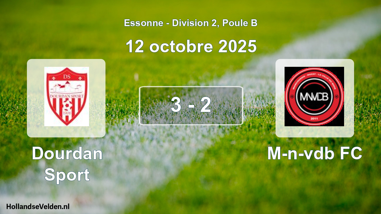 Match joué: Dourdan Sport - M-n-vdb FC 3 - 2 (12 octobre 2025)