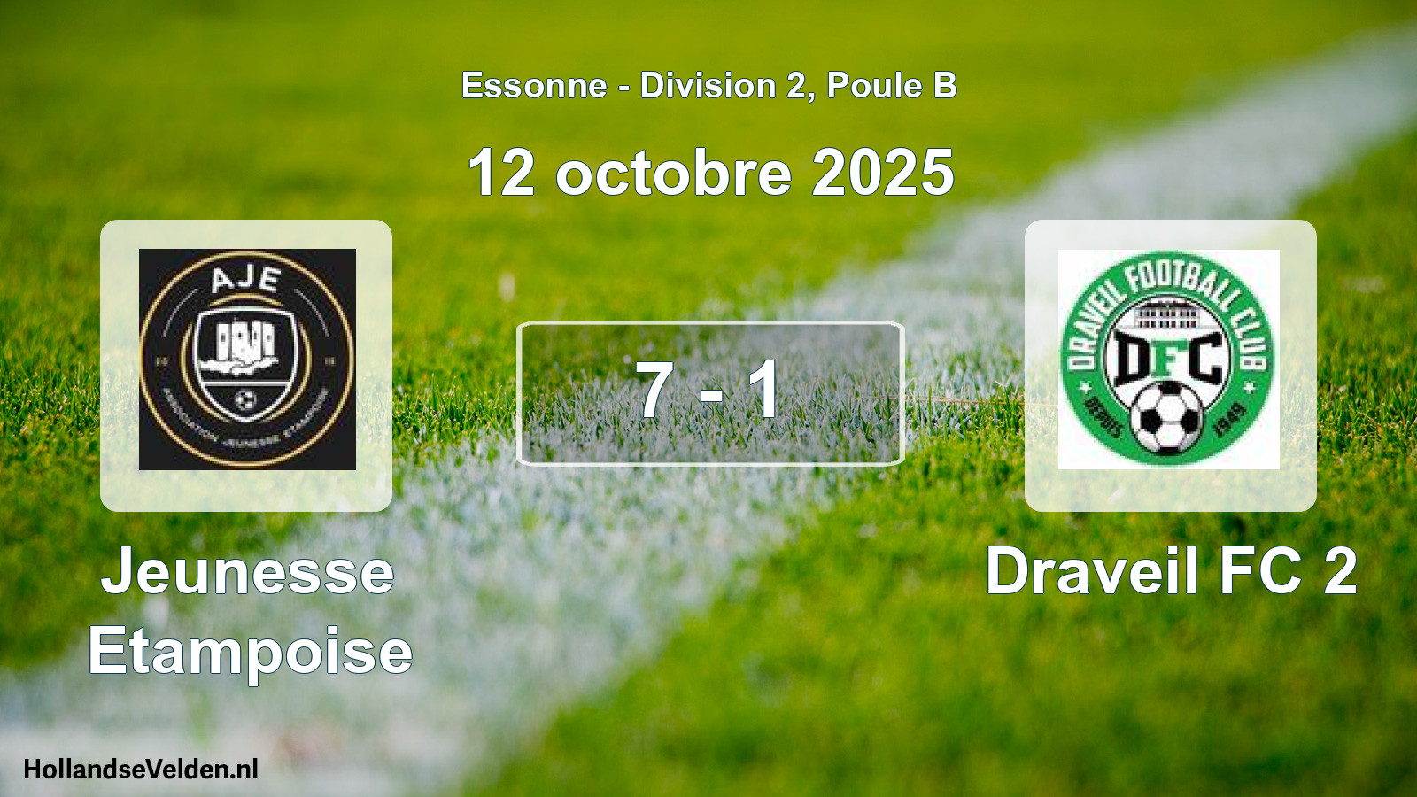 Total number of matches played: Jeunesse Etampoise - Draveil FC 2 7 - 1 (12 October 2025)