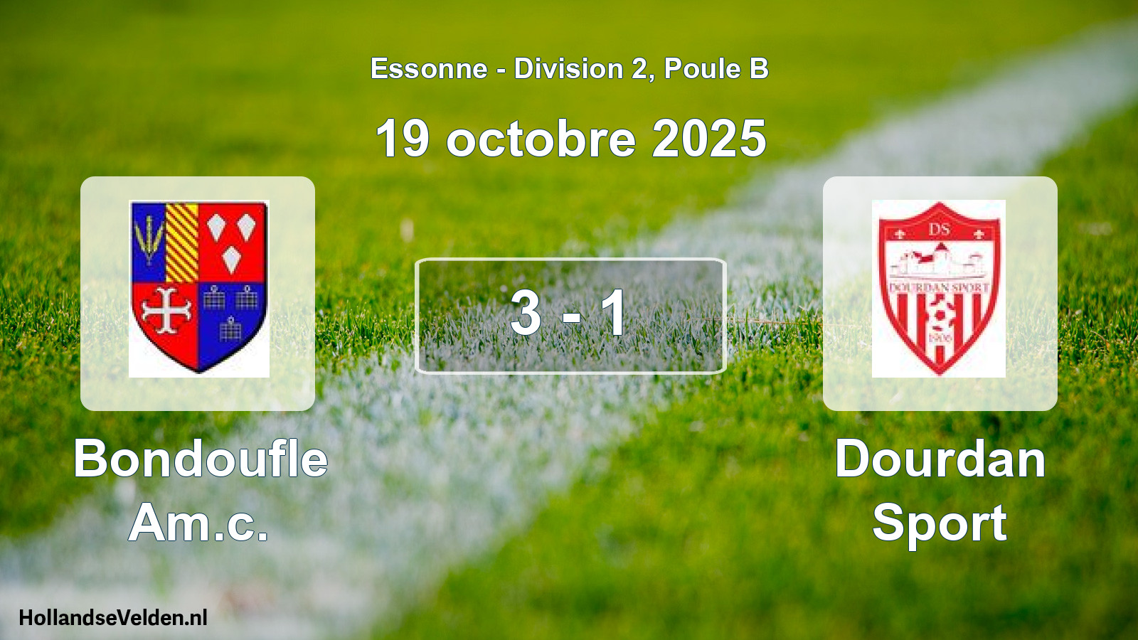 Match joué: Bondoufle Am.c. - Dourdan Sport 3 - 1 (19 octobre 2025)