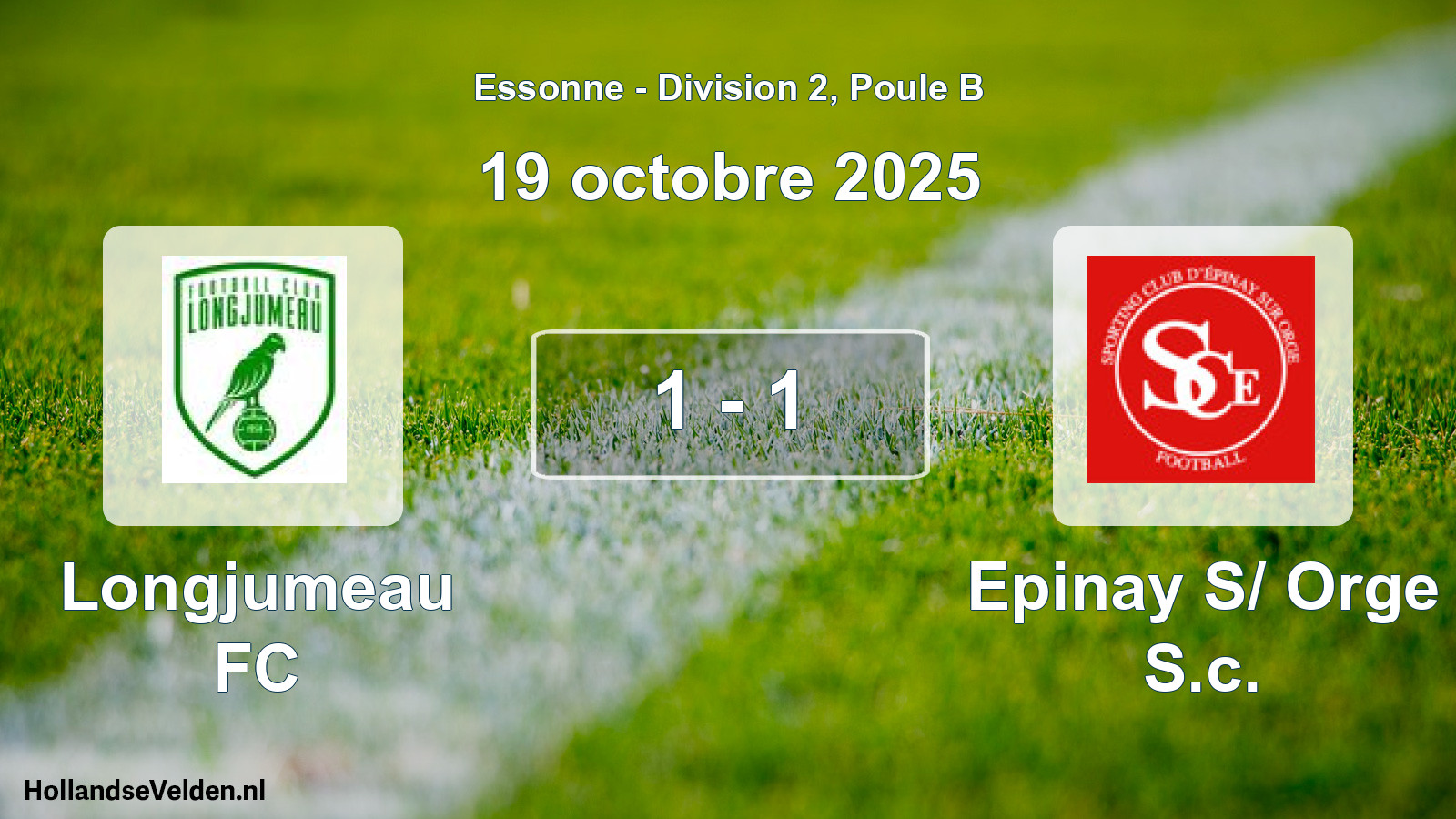 Gespeelde wedstrijd: Longjumeau FC - Epinay S/ Orge S.c. 1 - 1 (19 oktober 2025)