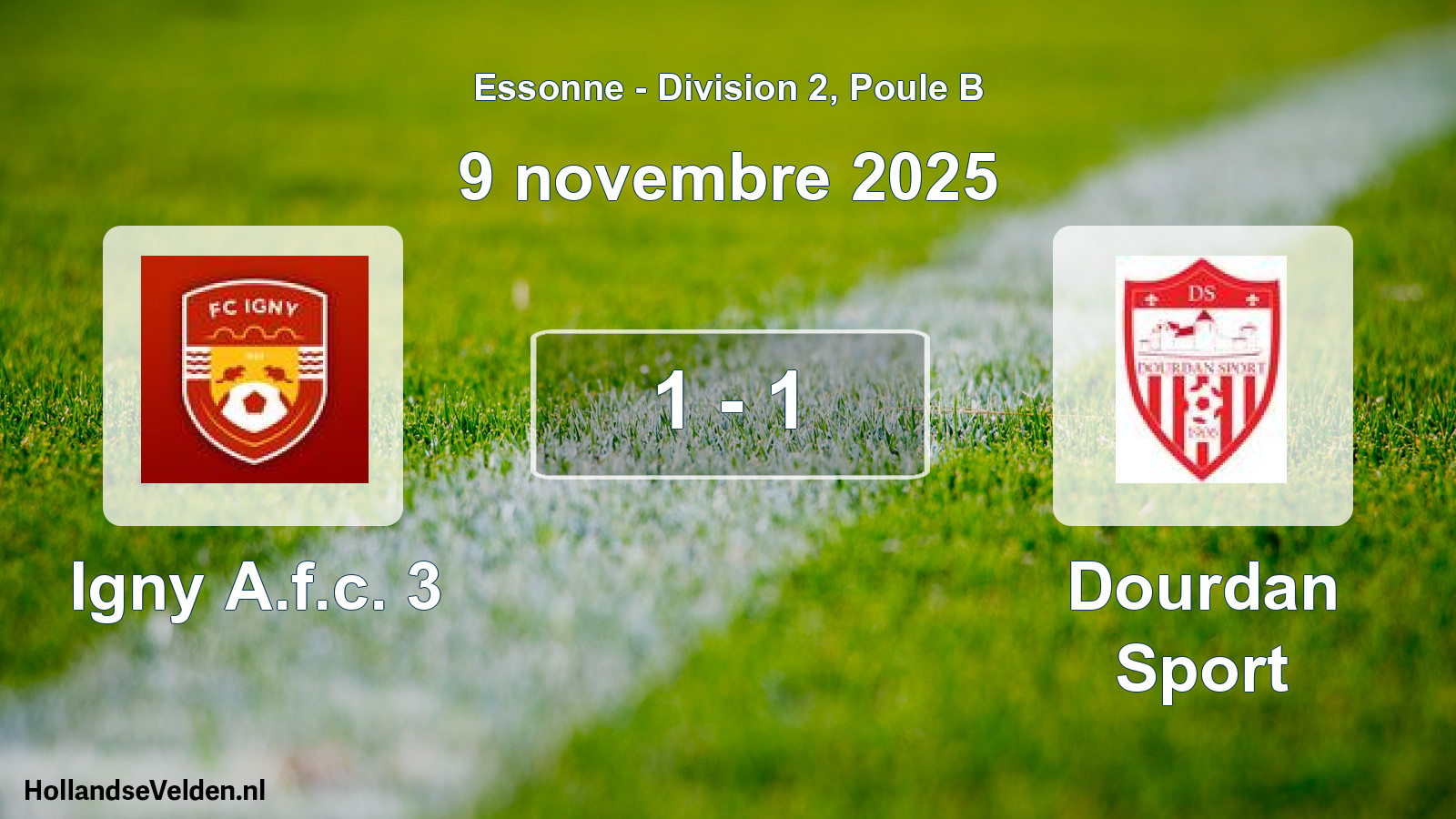 Match joué: Igny A.f.c. 3 - Dourdan Sport 1 - 1 (9 novembre 2025)