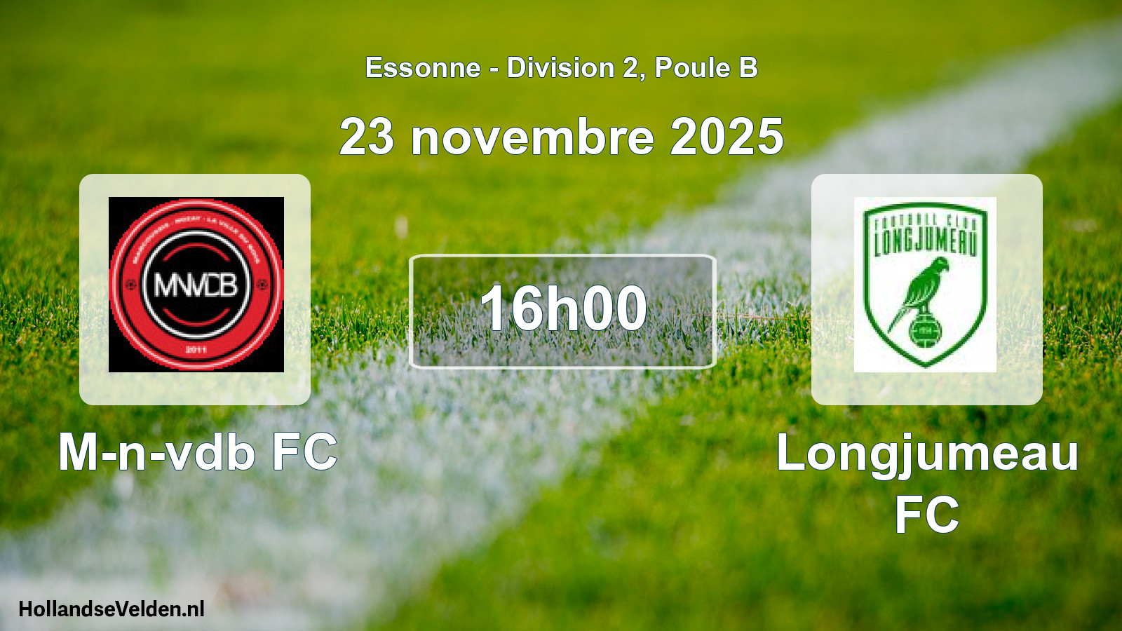 Match programmé: M-n-vdb FC - Longjumeau FC (23 novembre 2025)