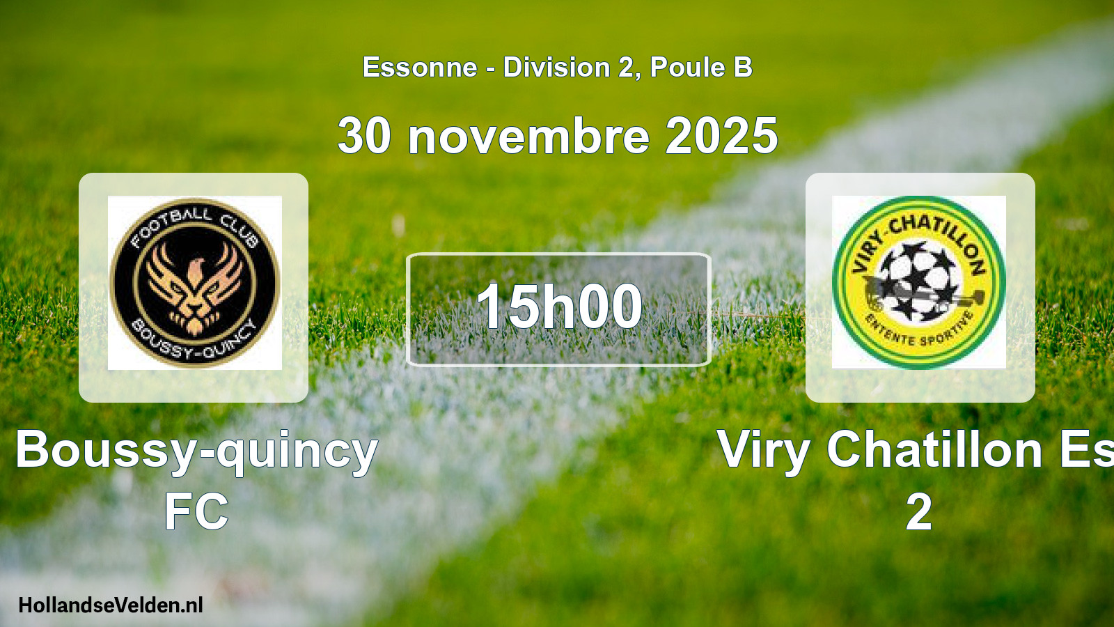 Match programmé: Boussy-quincy FC - Viry Chatillon Es 2 (30 novembre 2025)