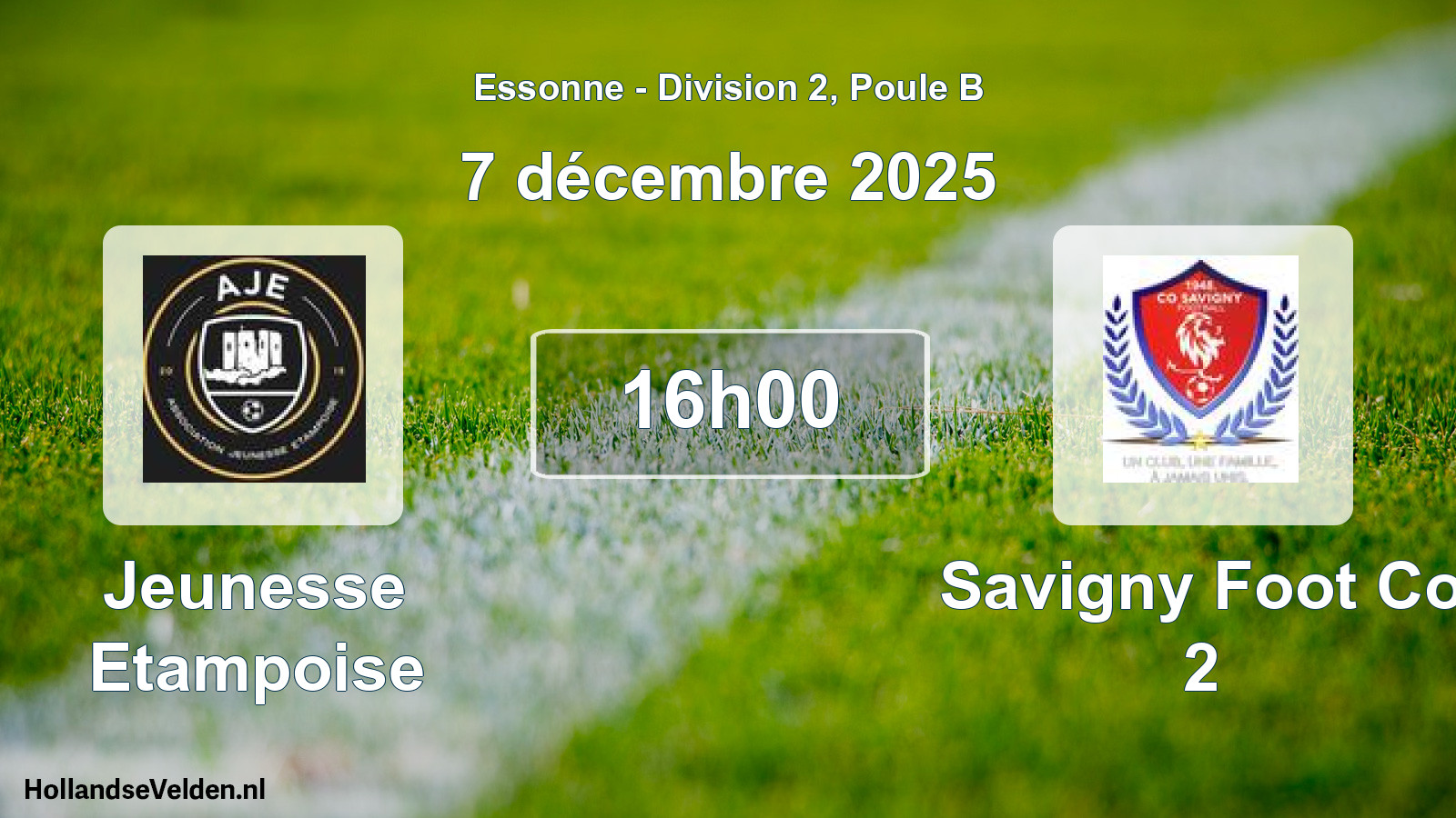 Geplande wedstrijd: Jeunesse Etampoise - Savigny Foot Co 2 (7 december 2025)