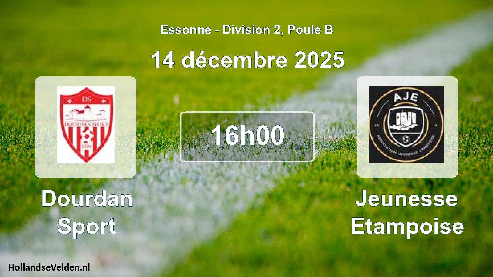 Match programmé: Dourdan Sport - Jeunesse Etampoise (14 décembre 2025)
