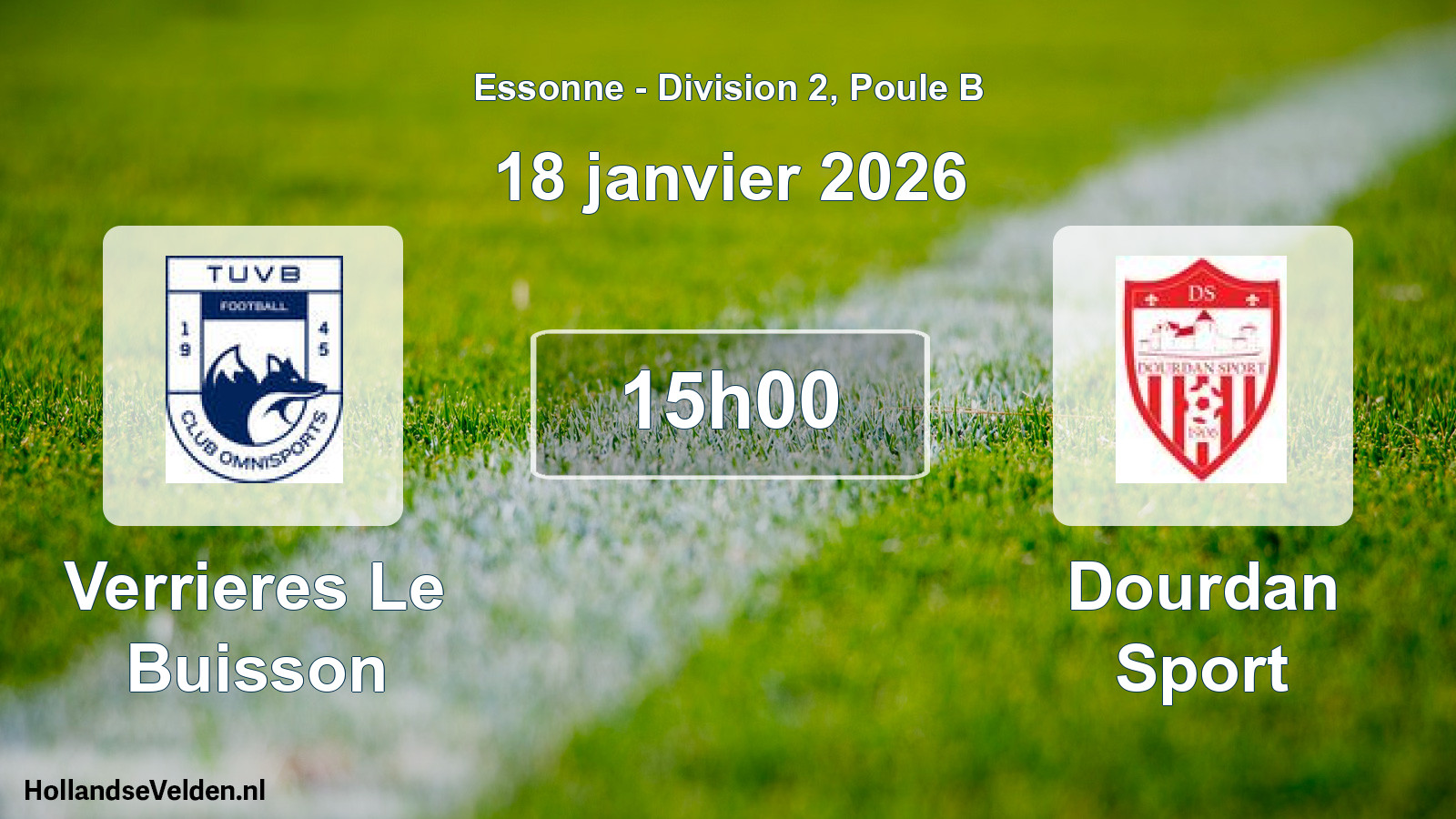 Match programmé: Verrieres Le Buisson - Dourdan Sport (18 janvier 2026)