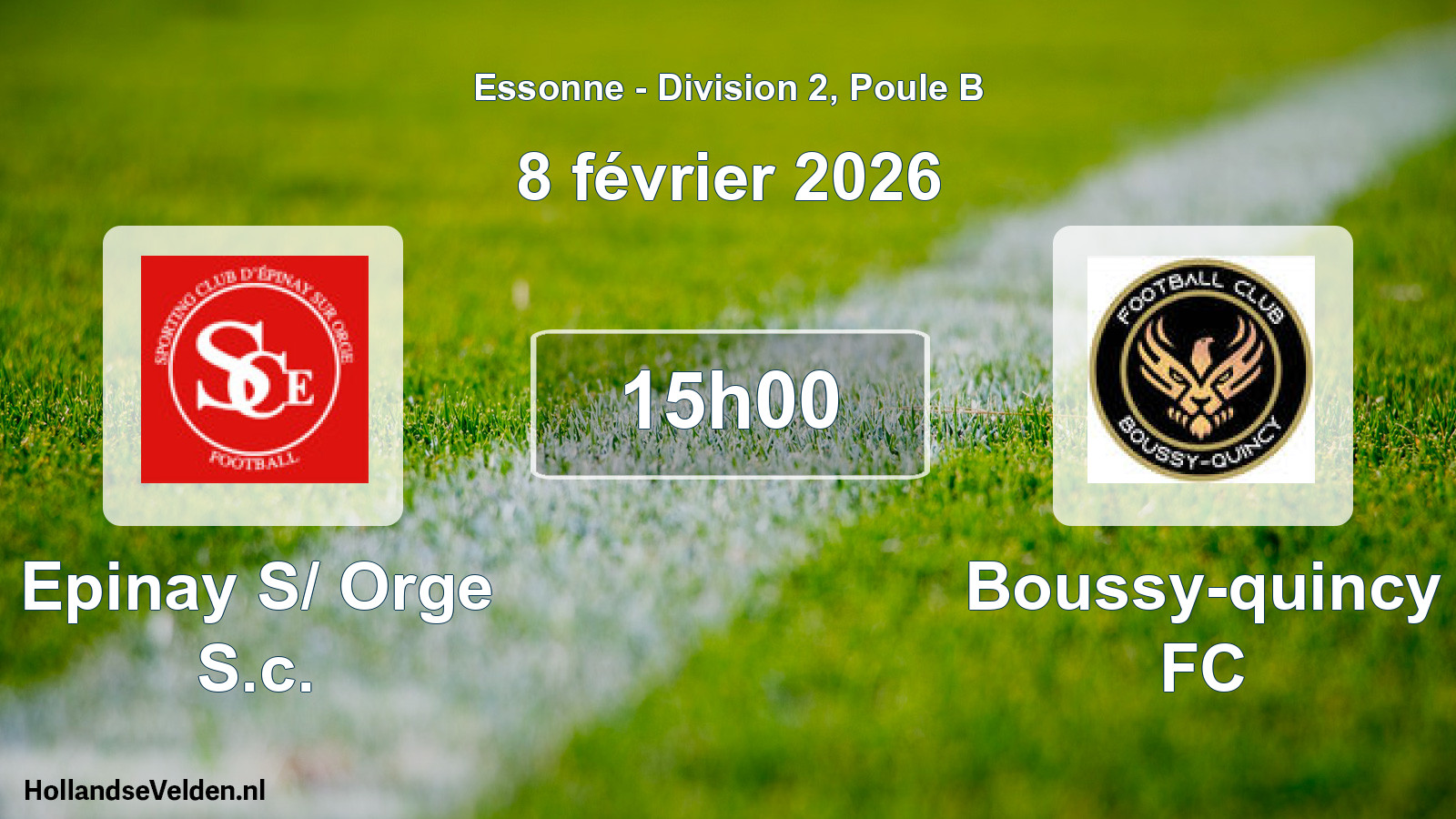 Scheduled Match: Epinay S/ Orge S.c. - Boussy-quincy FC (8 February 2026)