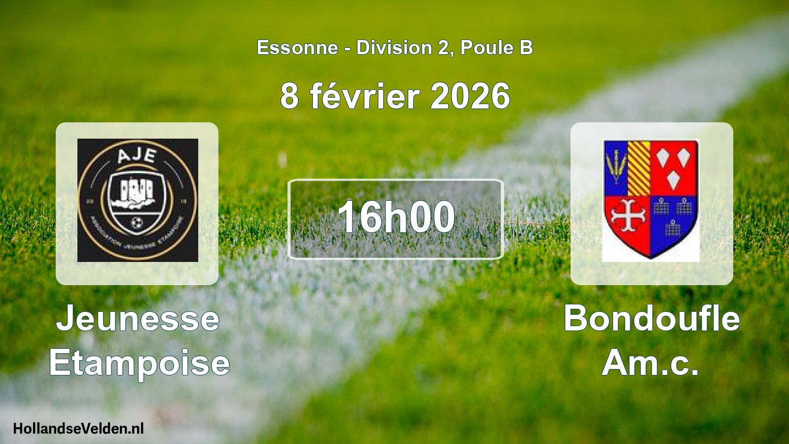 Match programmé: Jeunesse Etampoise - Bondoufle Am.c. (8 février 2026)