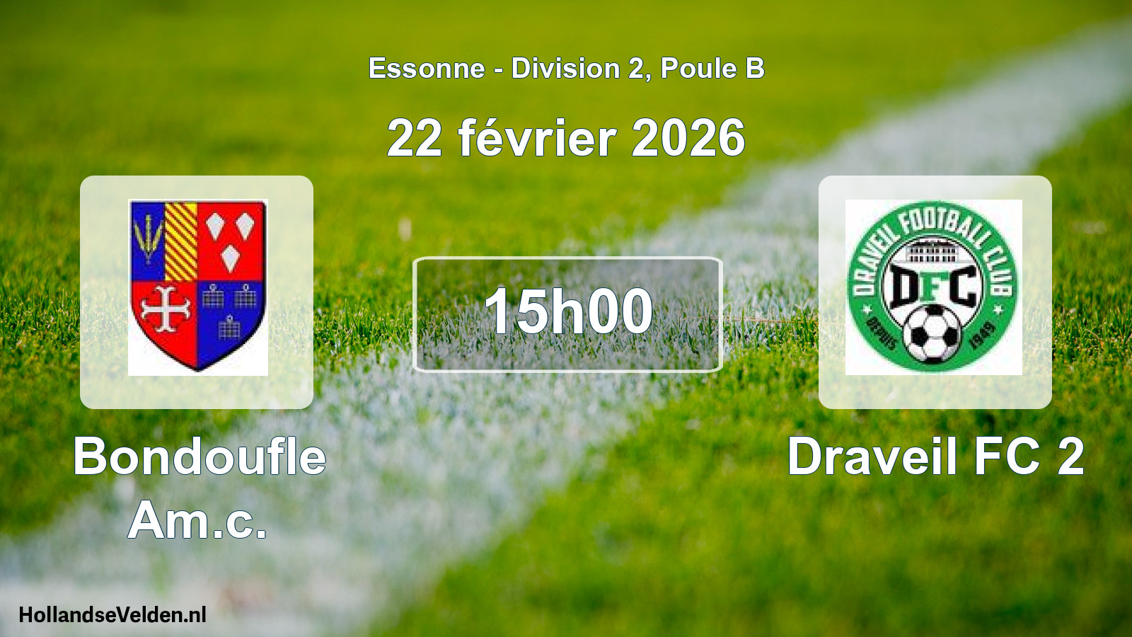 Scheduled Match: Bondoufle Am.c. - Draveil FC 2 (22 February 2026)