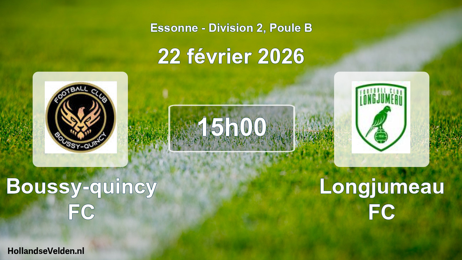 Match programmé: Boussy-quincy FC - Longjumeau FC (22 février 2026)