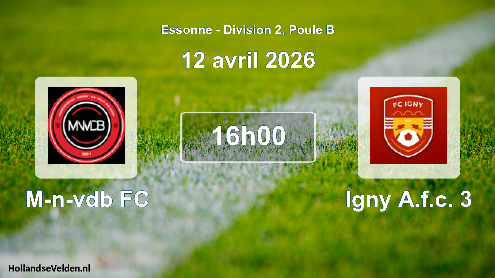 Geplande wedstrijd: M-n-vdb FC - Igny A.f.c. 3 (12 april 2026)