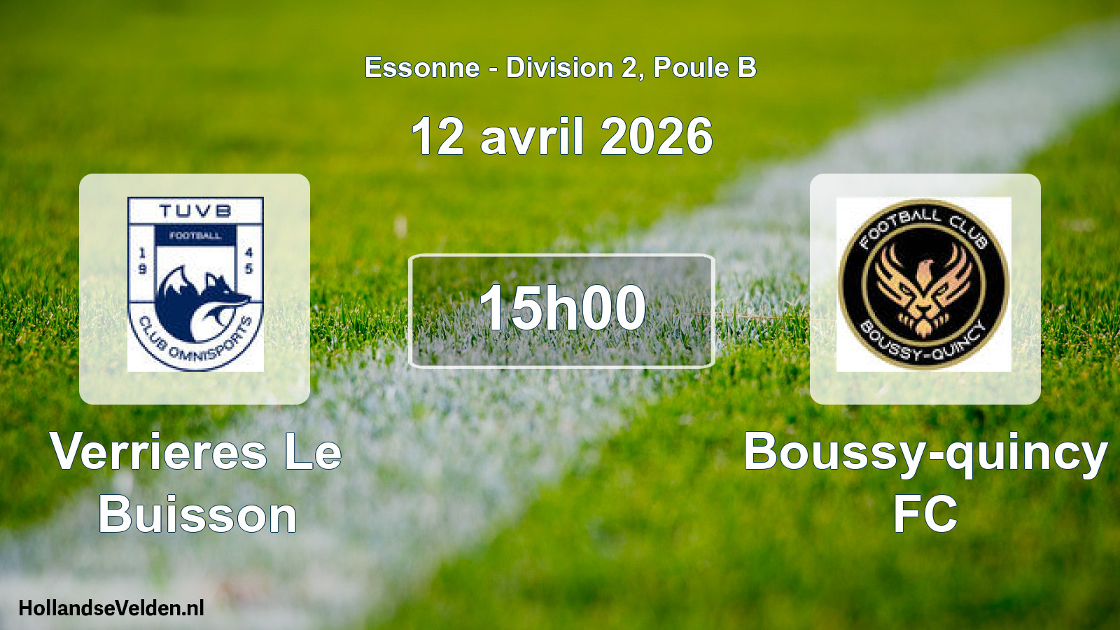 Scheduled Match: Verrieres Le Buisson - Boussy-quincy FC (12 April 2026)