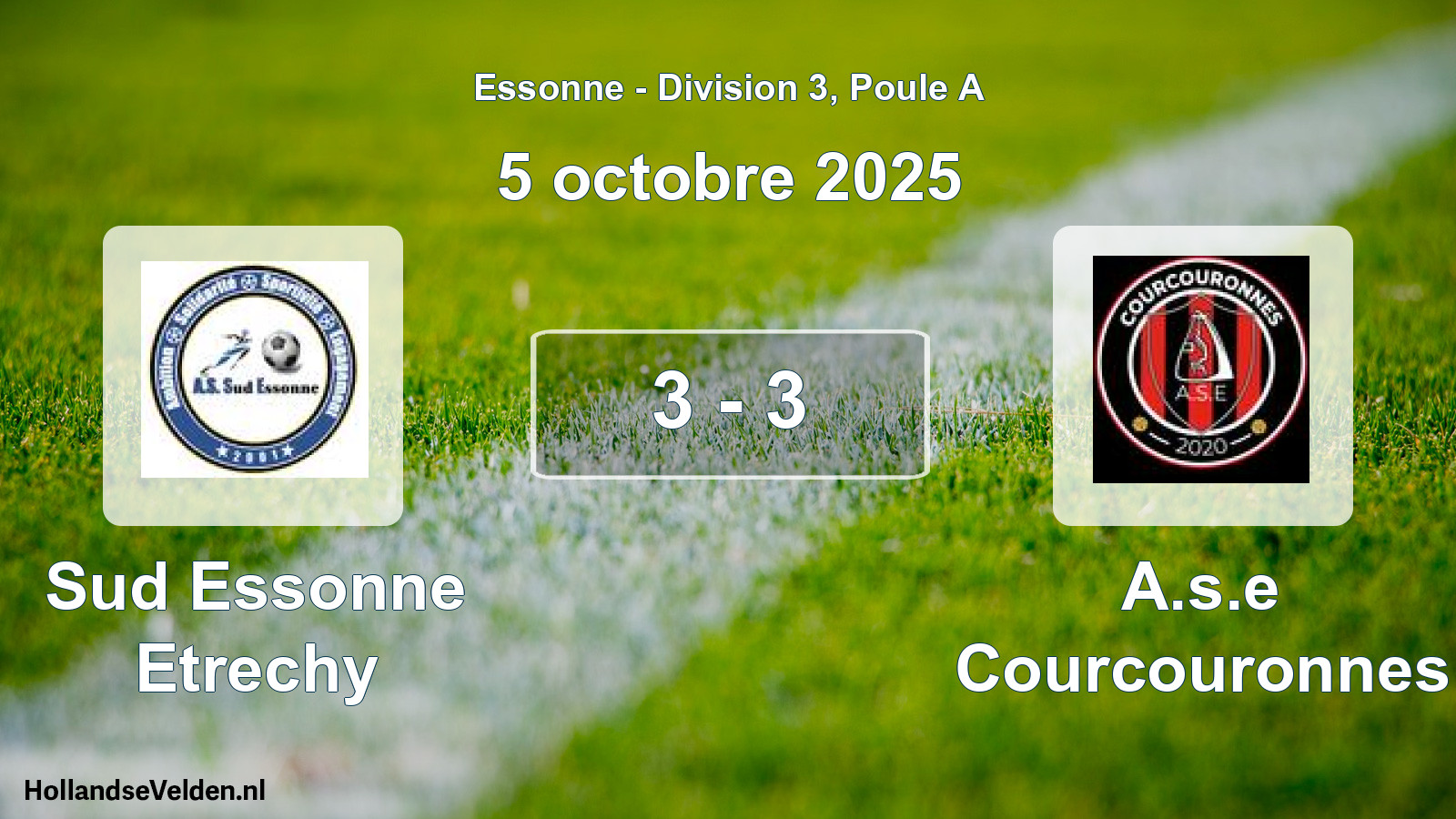 Match joué: Sud Essonne Etrechy - A.s.e Courcouronnes 3 - 3 (5 octobre 2025)