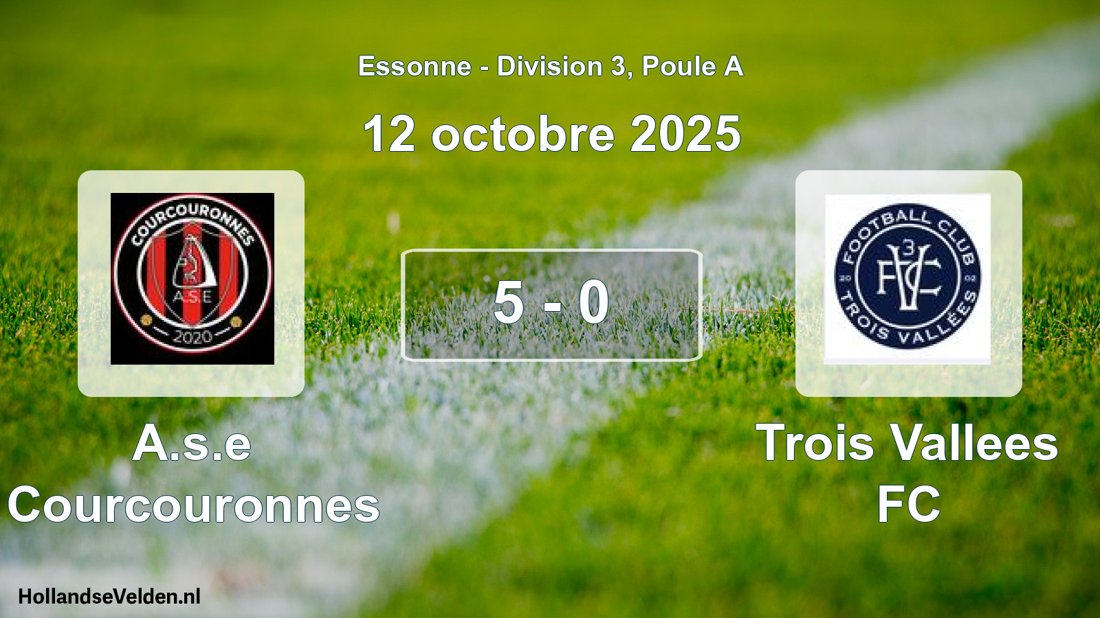 Match joué: A.s.e Courcouronnes - Trois Vallees FC 5 - 0 (12 octobre 2025)