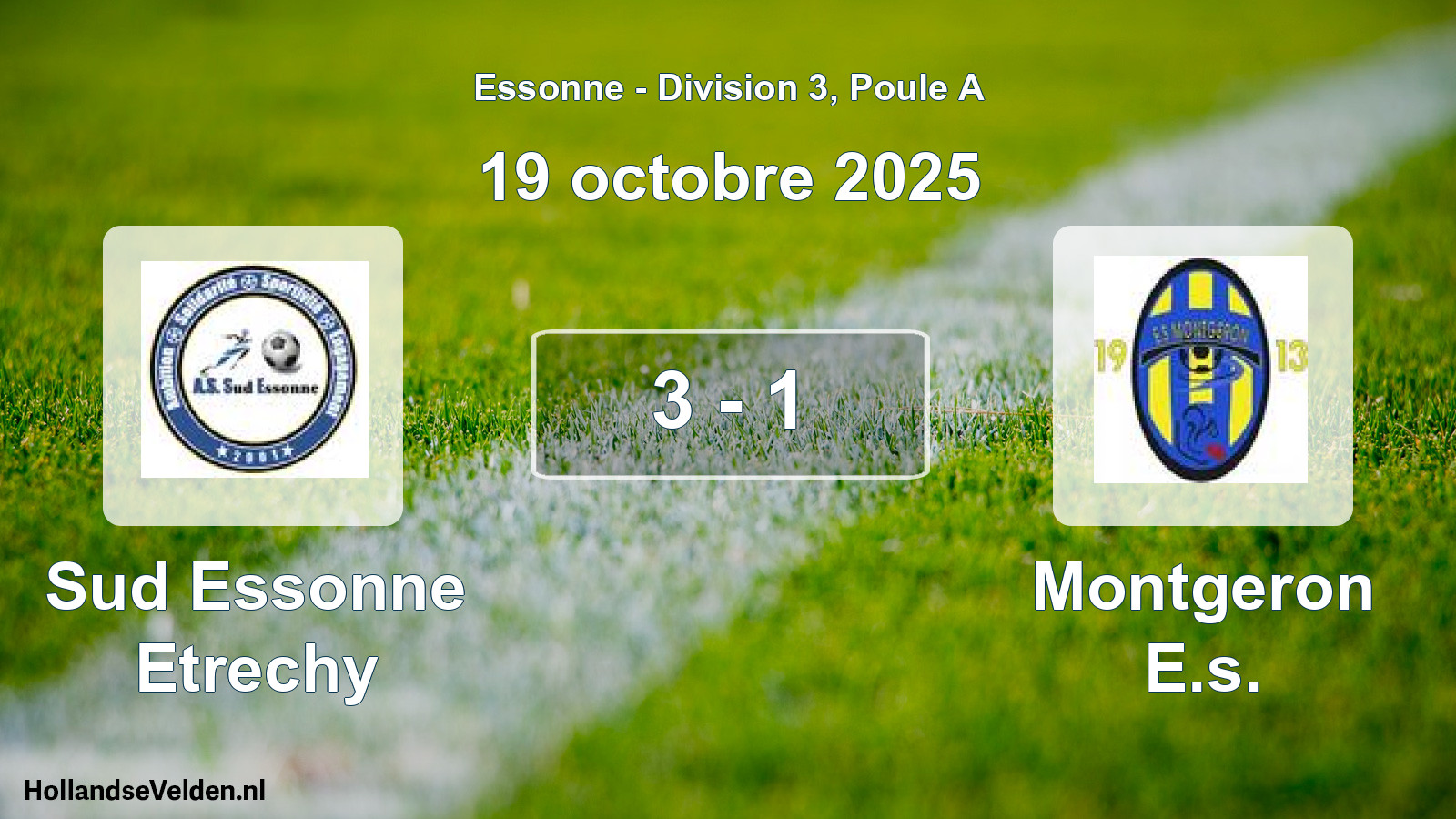 Match joué: Sud Essonne Etrechy - Montgeron E.s. 3 - 1 (19 octobre 2025)