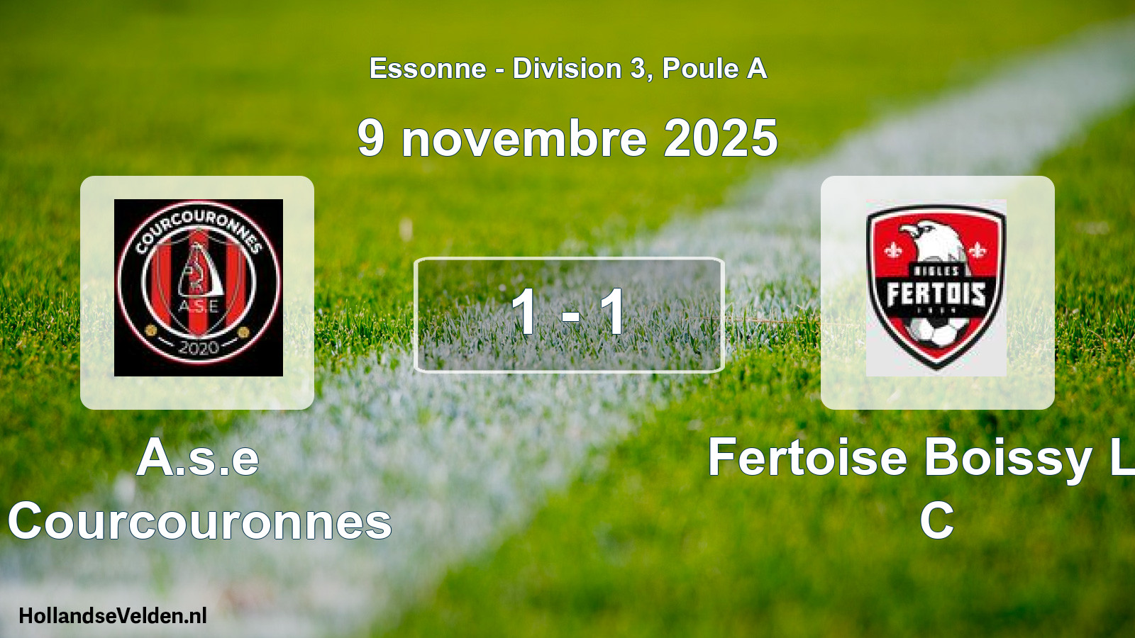 Match joué: A.s.e Courcouronnes - Fertoise Boissy Le C 1 - 1 (9 novembre 2025)