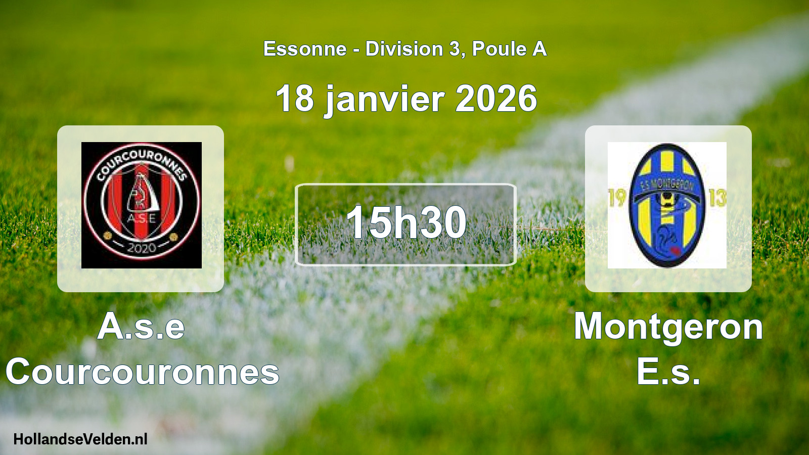 Geplande wedstrijd: A.s.e Courcouronnes - Montgeron E.s. (18 januari 2026)