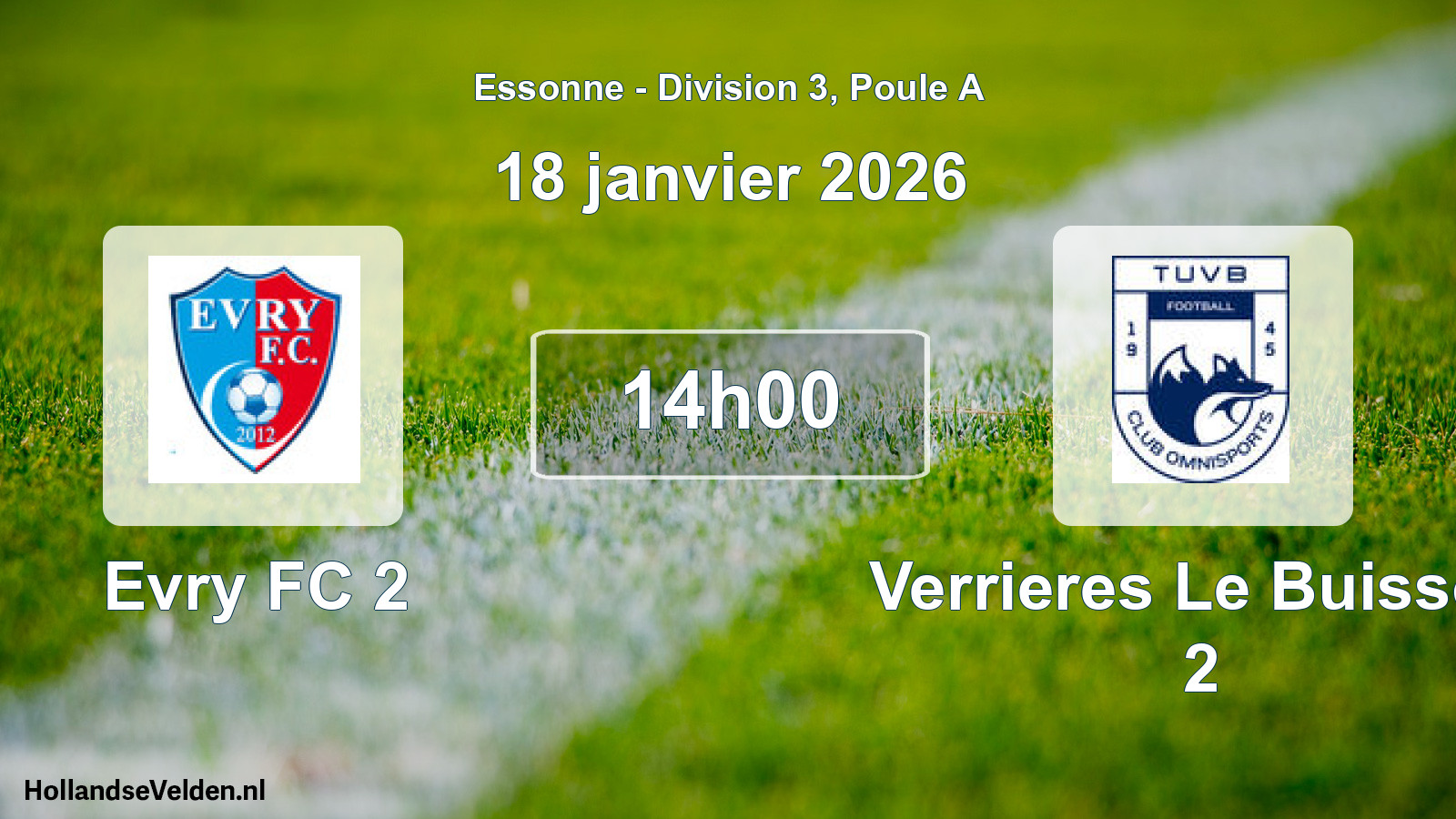 Geplande wedstrijd: Evry FC 2 - Verrieres Le Buisson 2 (18 januari 2026)