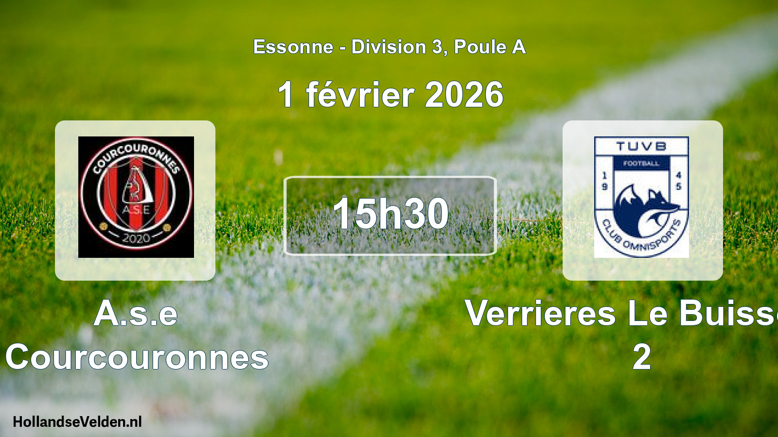Scheduled Match: A.s.e Courcouronnes - Verrieres Le Buisson 2 (1 February 2026)