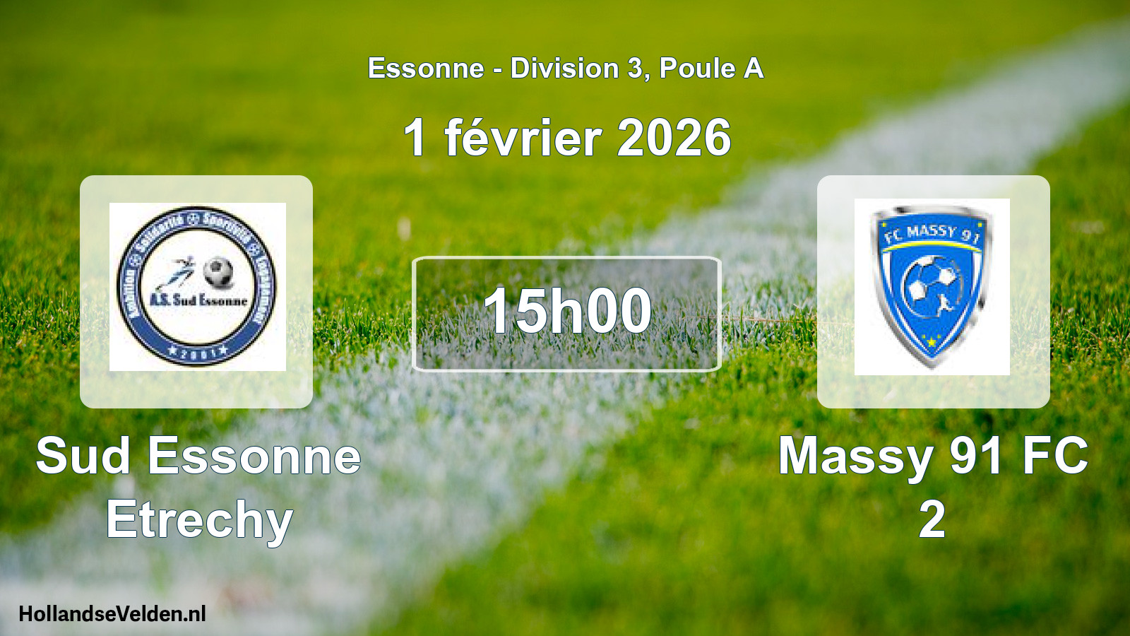 Scheduled Match: Sud Essonne Etrechy - Massy 91 FC 2 (1 February 2026)