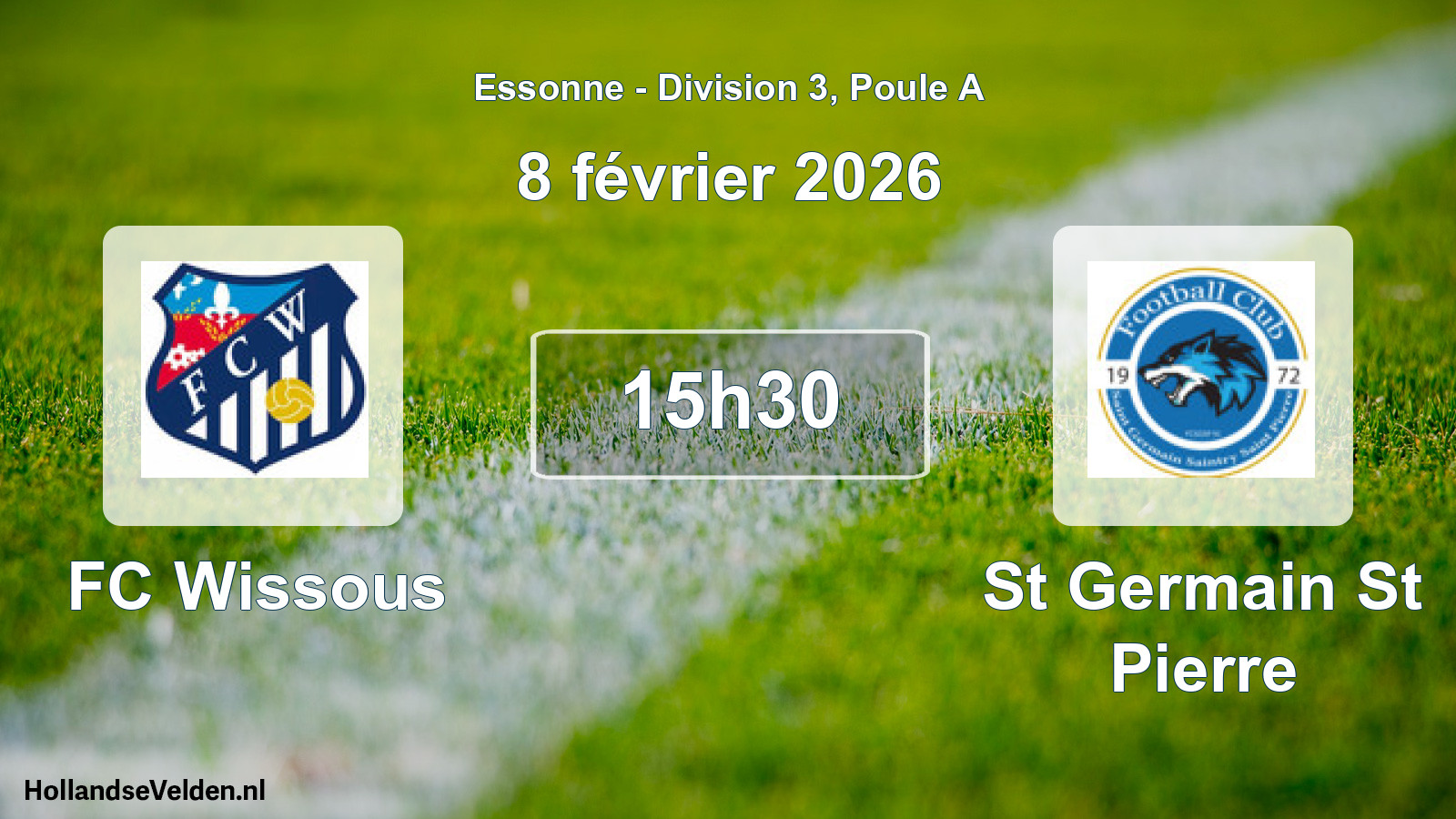 Match programmé: FC Wissous - St Germain St Pierre (8 février 2026)