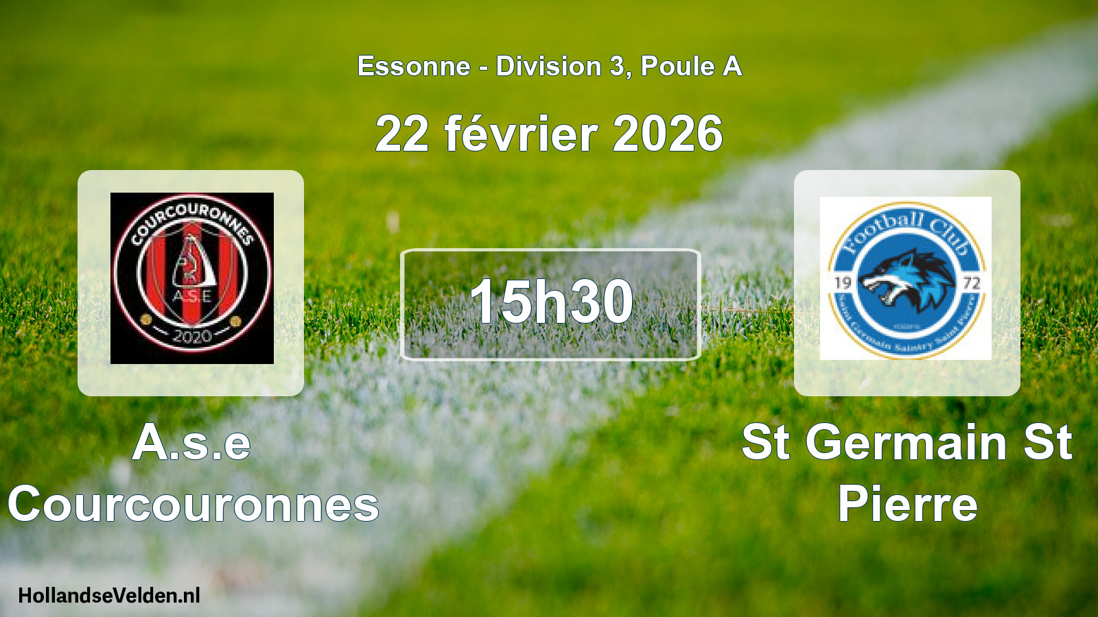 Match programmé: A.s.e Courcouronnes - St Germain St Pierre (22 février 2026)