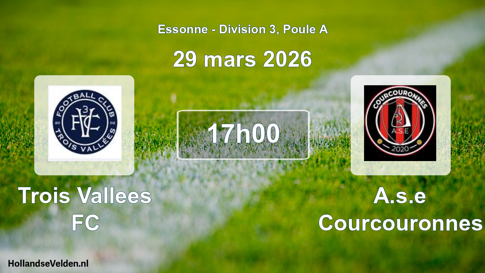 Geplande wedstrijd: Trois Vallees FC - A.s.e Courcouronnes (29 maart 2026)