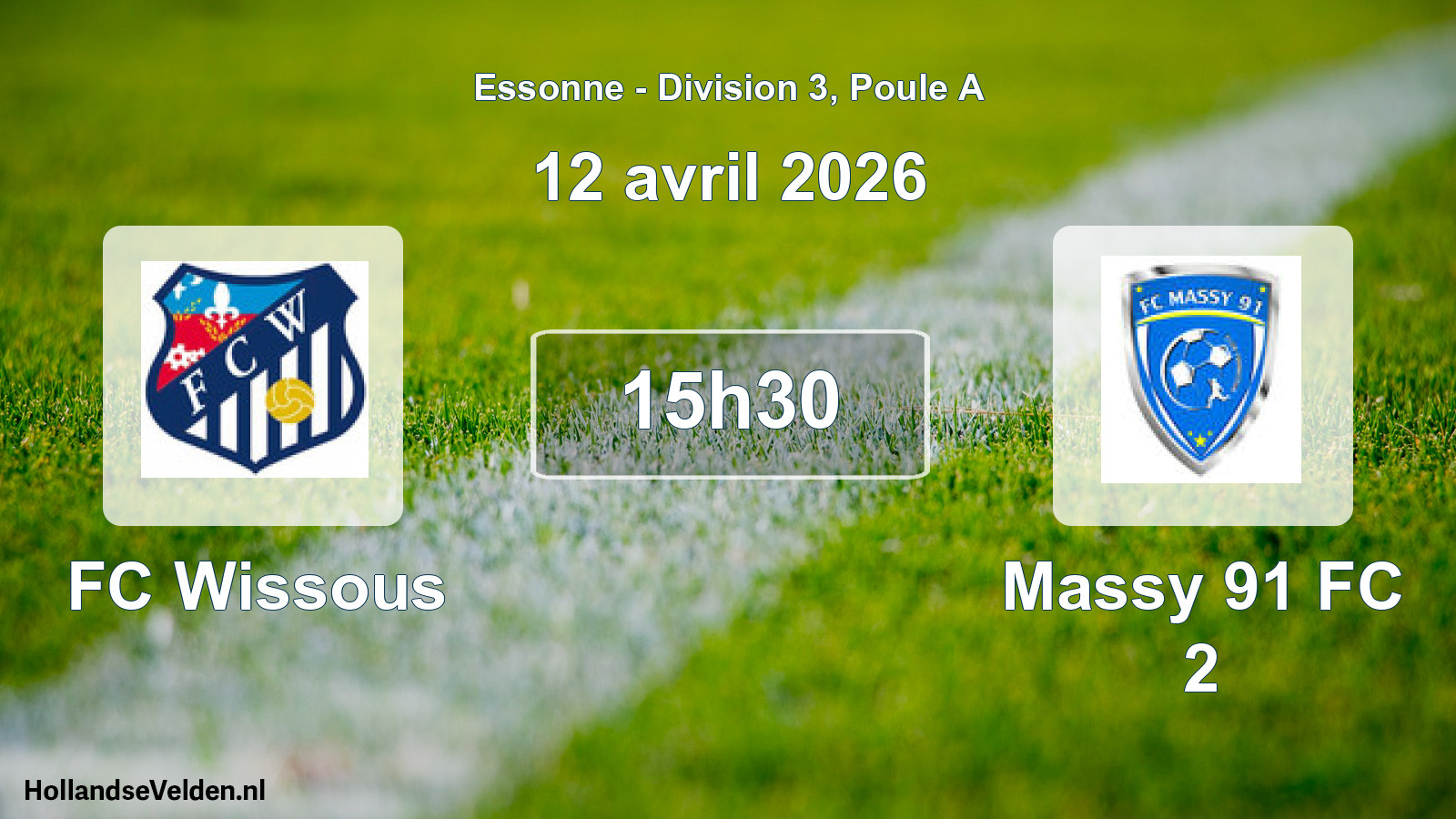 Match programmé: FC Wissous - Massy 91 FC 2 (12 avril 2026)