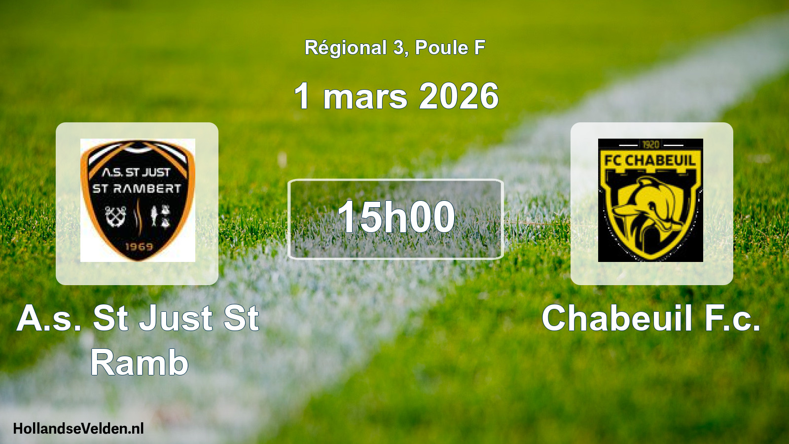 Geplande wedstrijd: A.s. St Just St Ramb - Chabeuil F.c. (1 mars 2026)