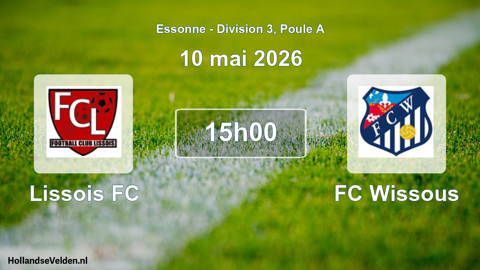 Match programmé: Lissois FC - FC Wissous (10 mai 2026)